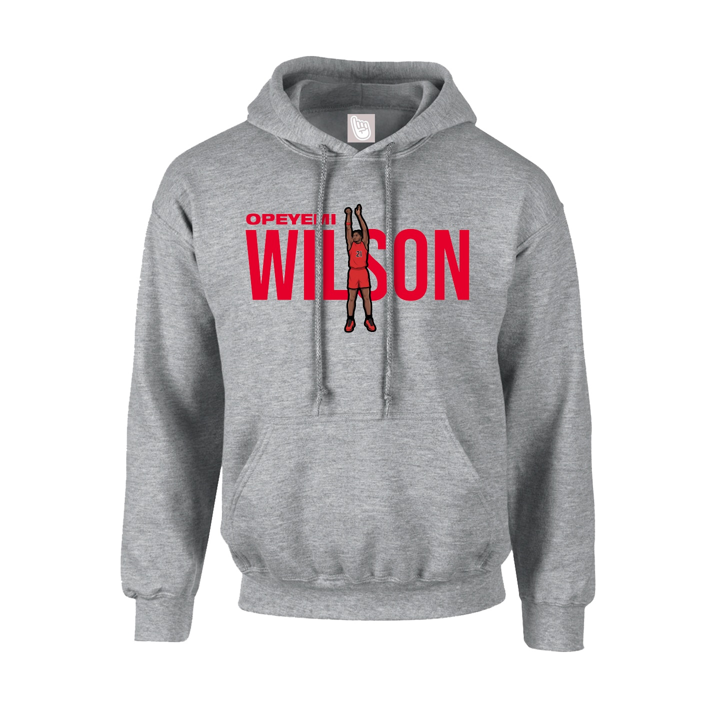 Hoodie — Player Name in Grey