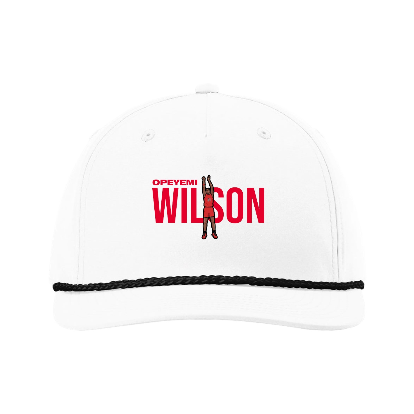 Five-Panel Classic Rope Cap — Player Name in White