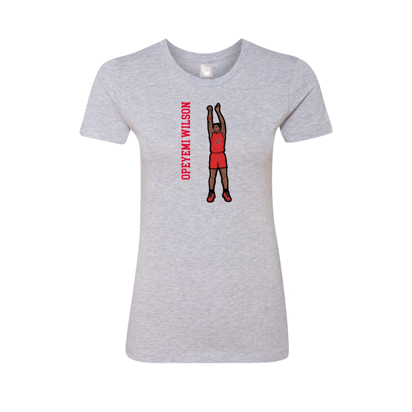 Fitted Women's Tee — Name Vertical in Grey