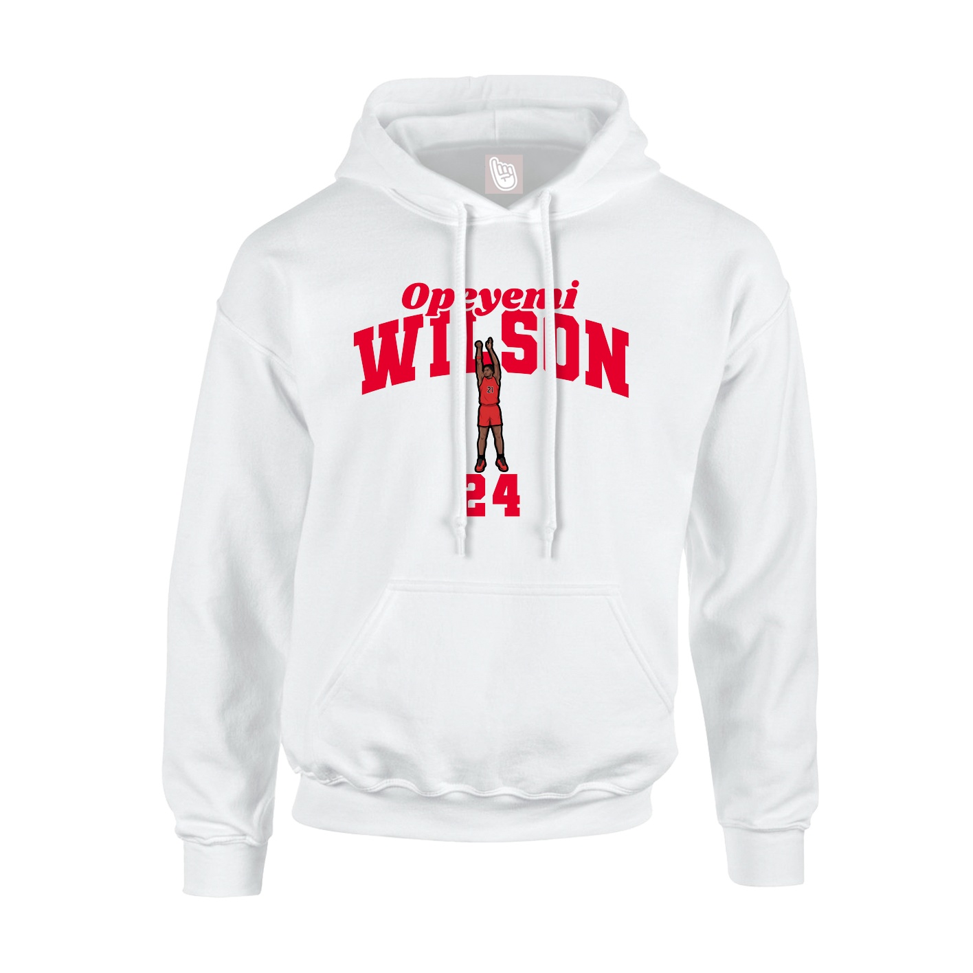 Youth Hoodie — Signature Arch in White