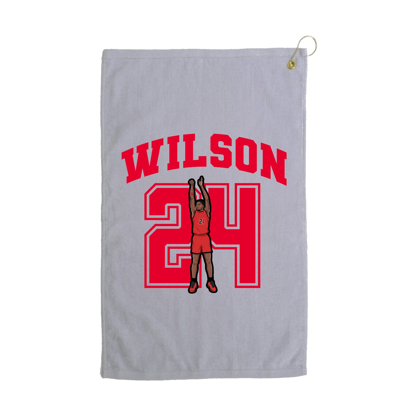 Golf Towel — Number in Grey
