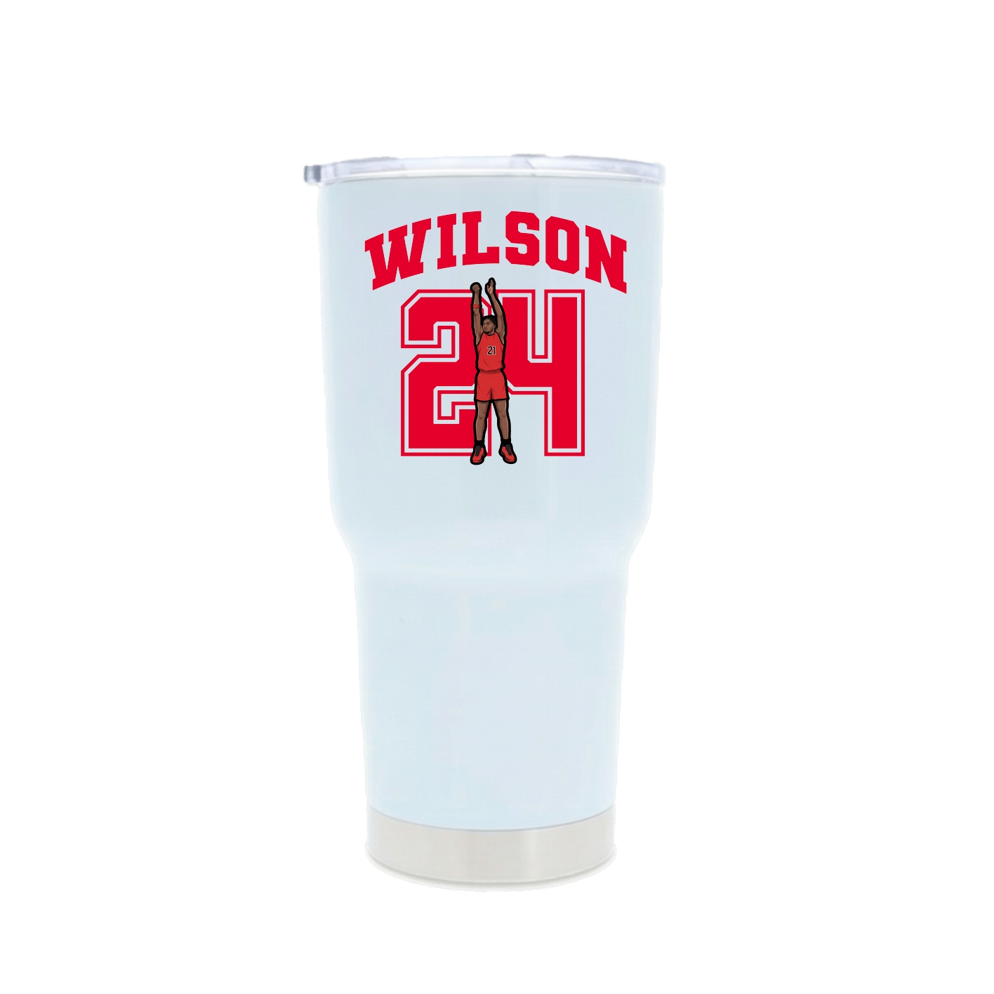 30oz Stainless Steel Tumbler — Number in White