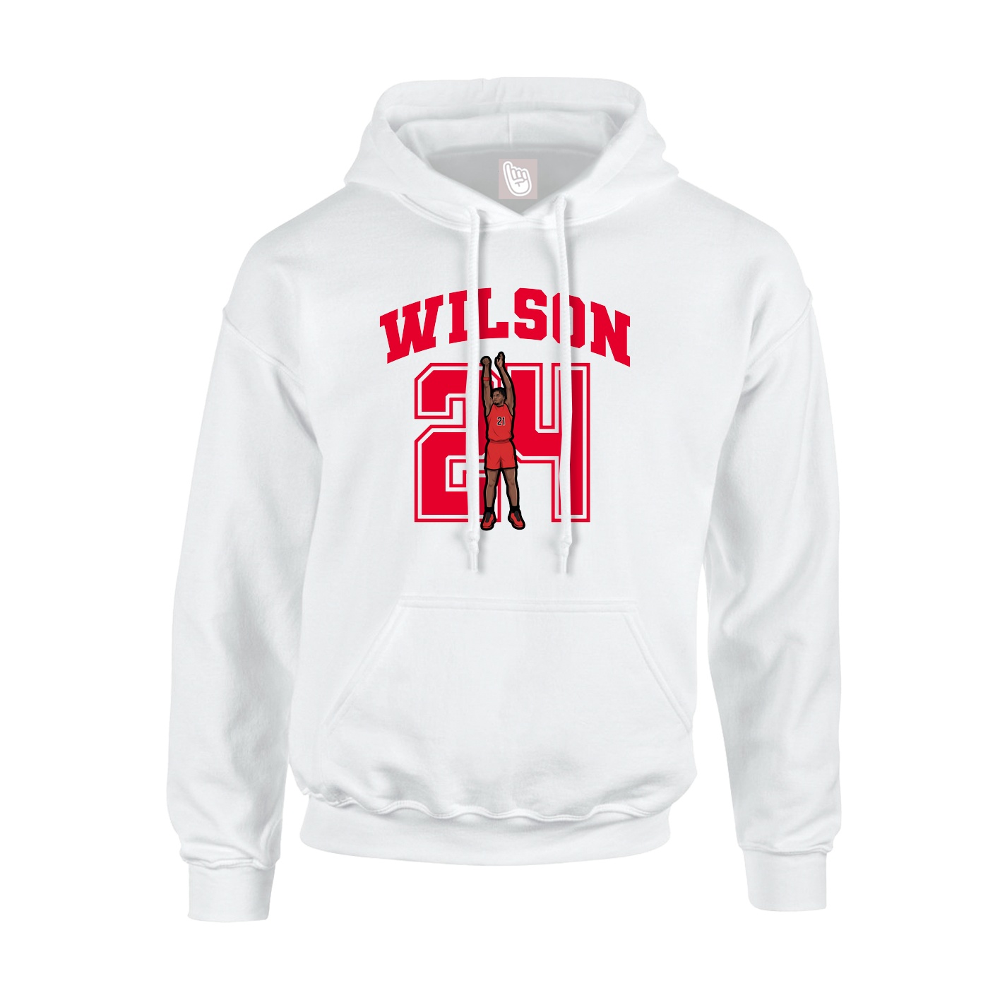 Hoodie — Number in White