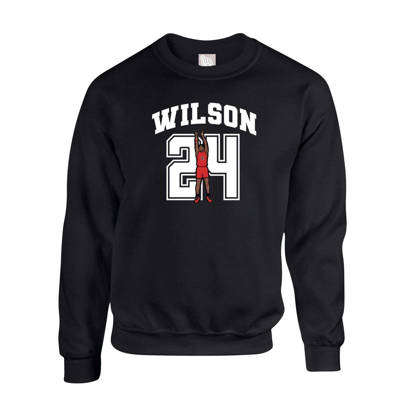 Fleece Crew — Number in Black