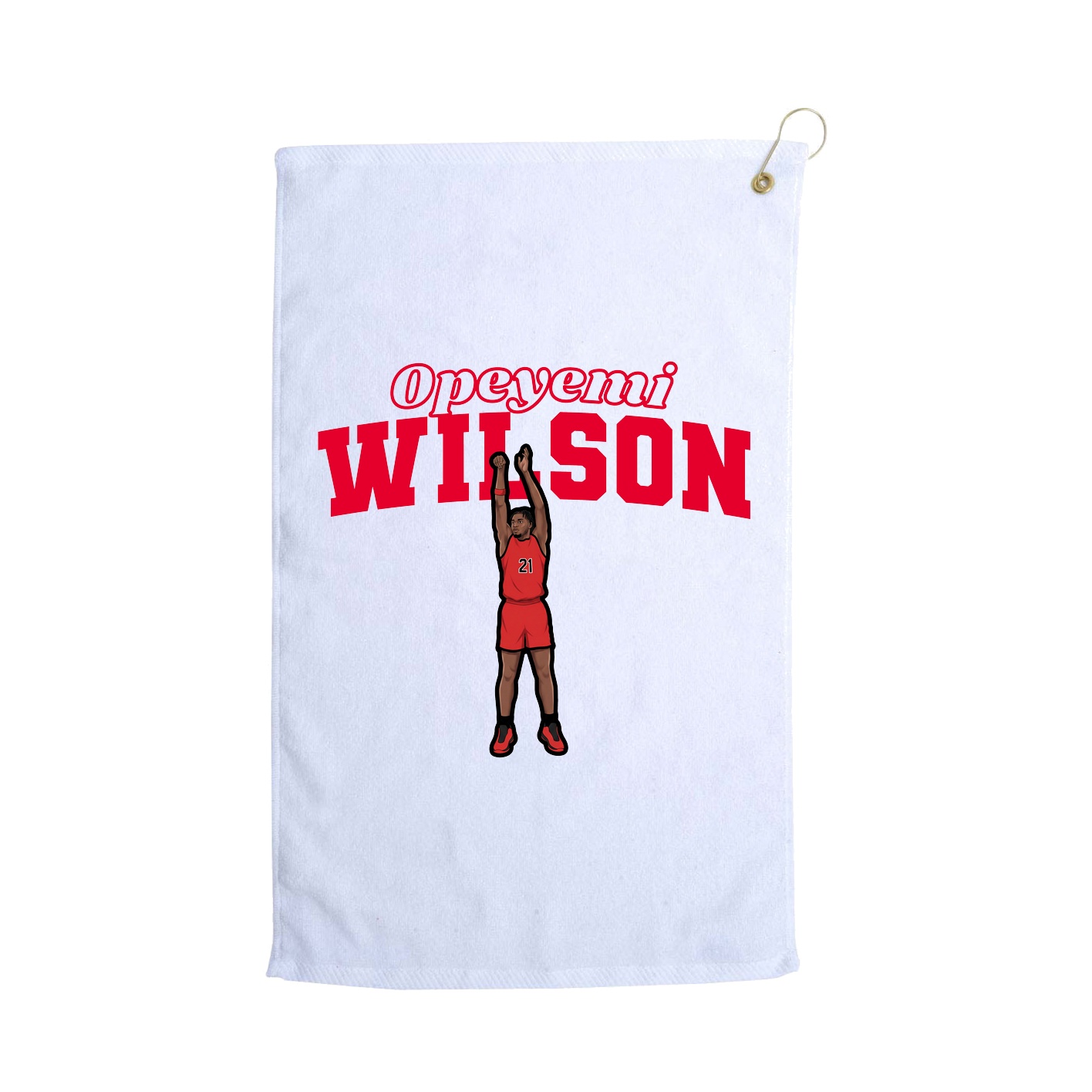 Golf Towel — Name Arch in White