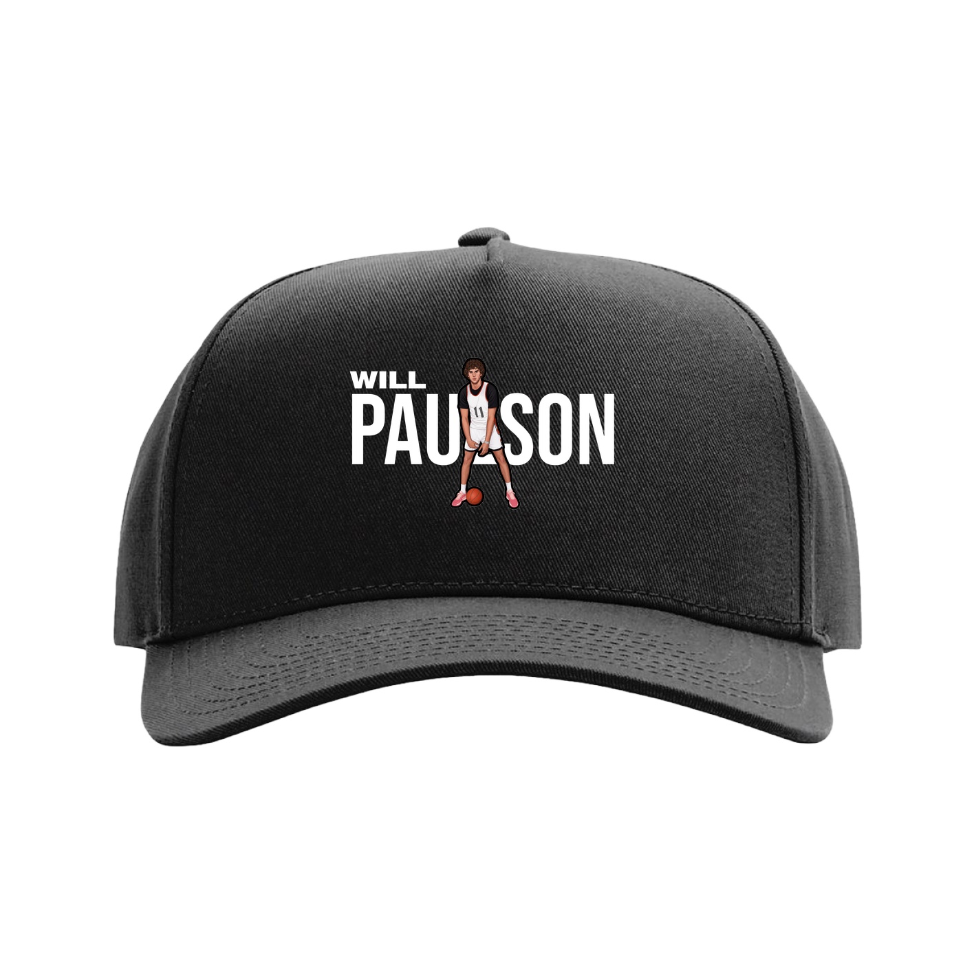 Full Fabric Five-Panel Champ Cap — Player Name in Black