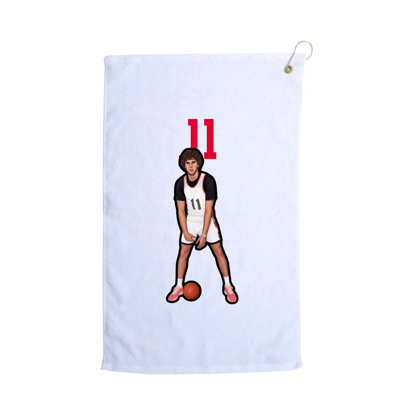 Golf Towel — Number Top in White