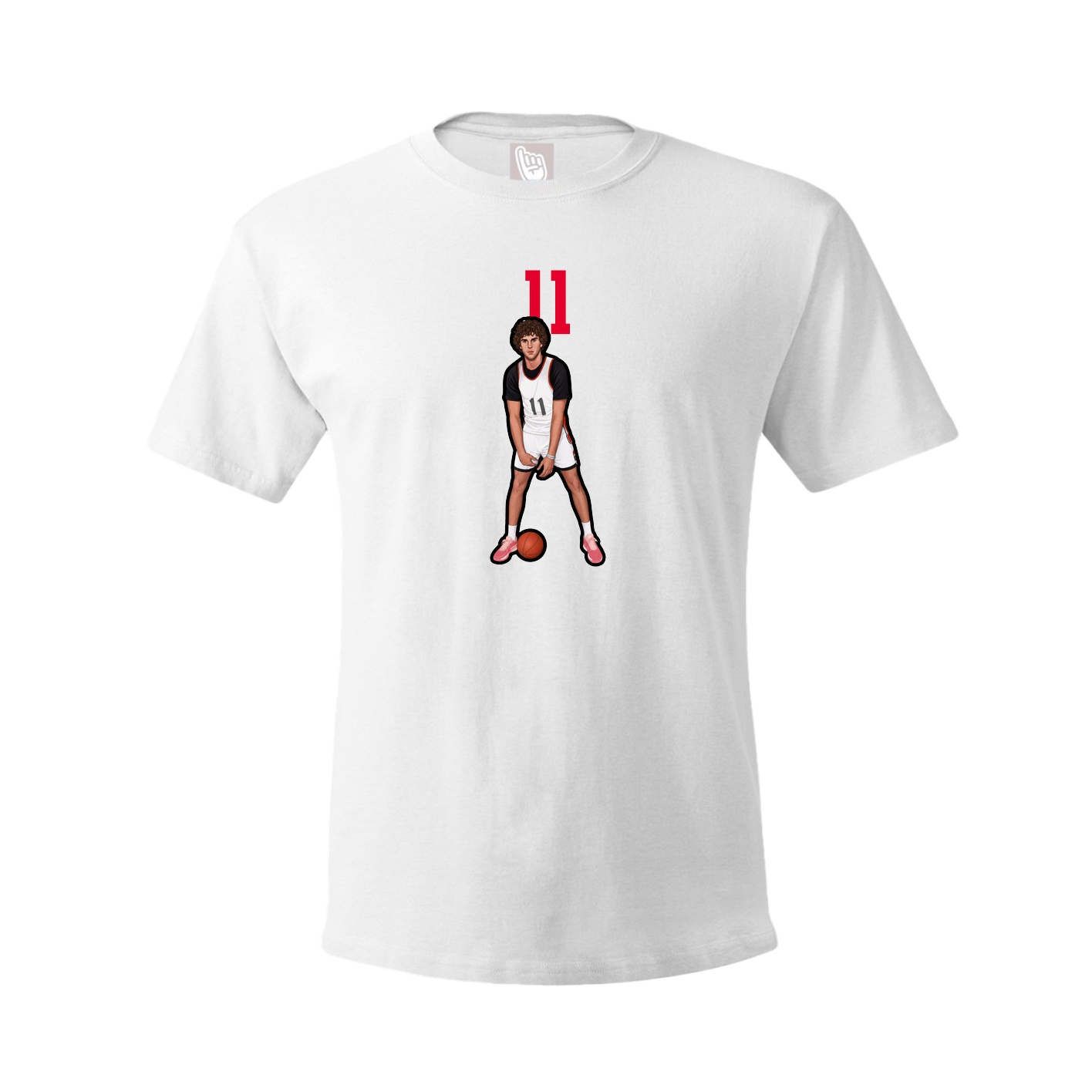 Youth Tee — Number Top in White