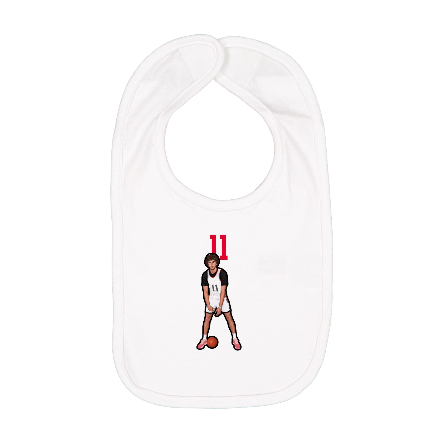 Infant Bib — Number Top in White