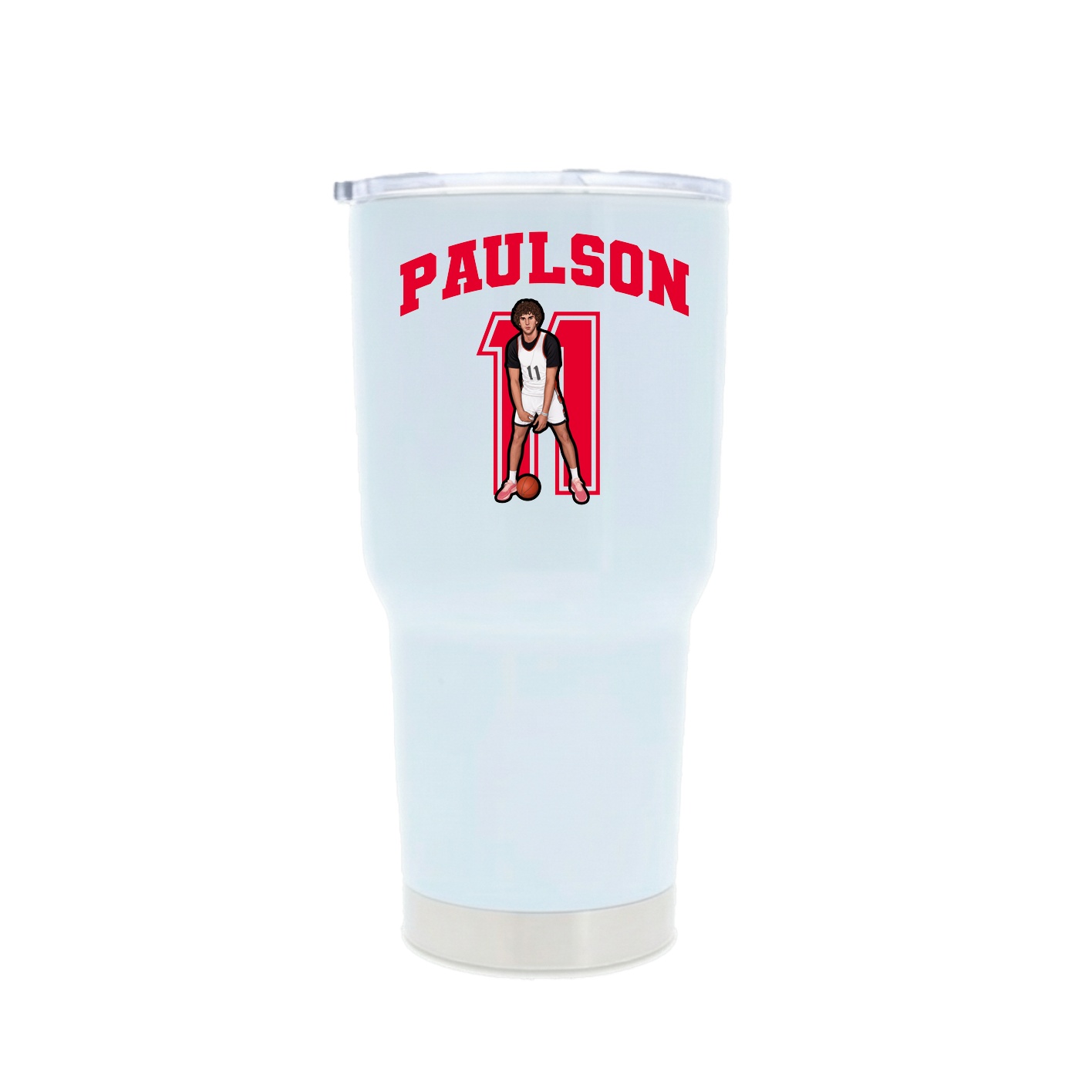 30oz Stainless Steel Tumbler — Number in White