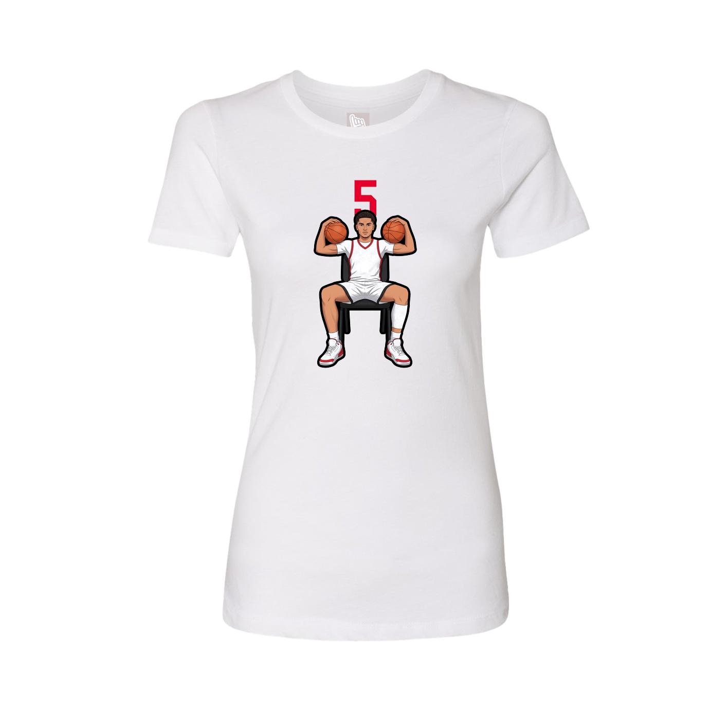 Fitted Women's Tee — Number Top in White