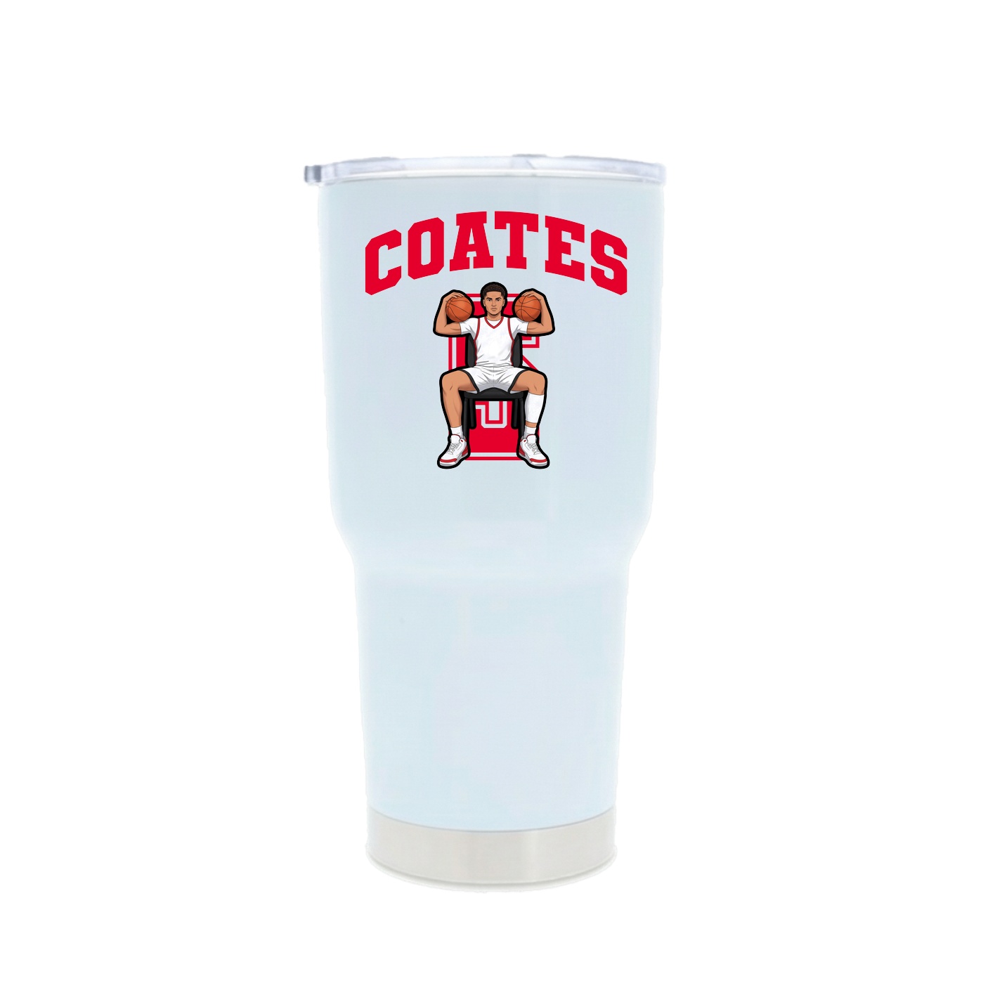 30oz Stainless Steel Tumbler — Number in White