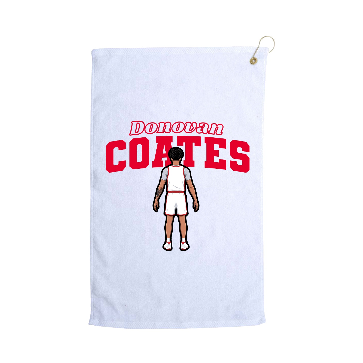 Golf Towel — Name Arch in White