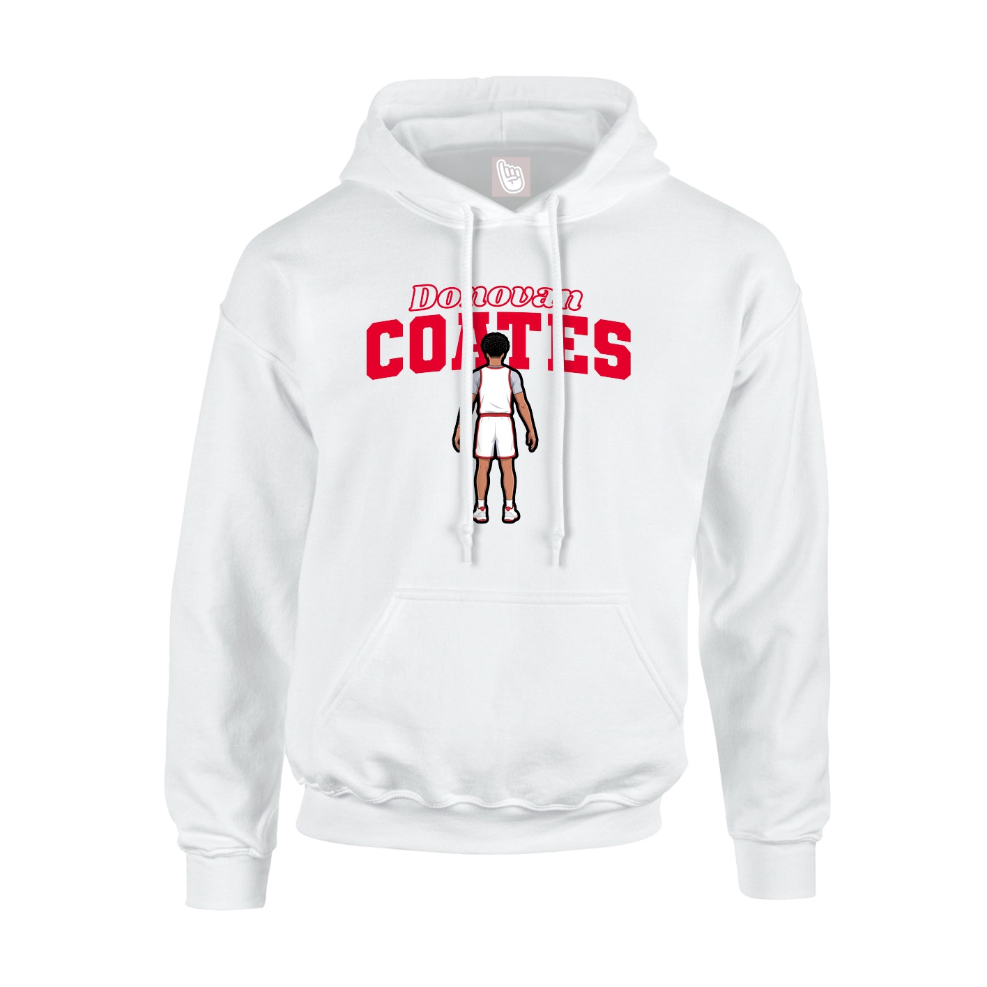 Youth Hoodie — Name Arch in White