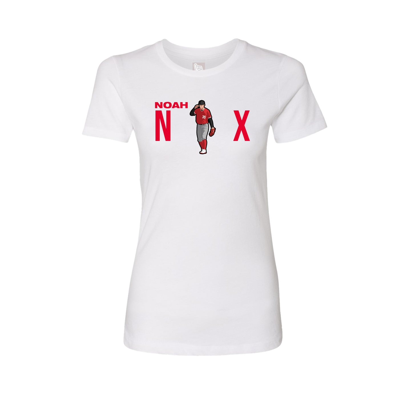 Fitted Women's Tee — Player Name in White