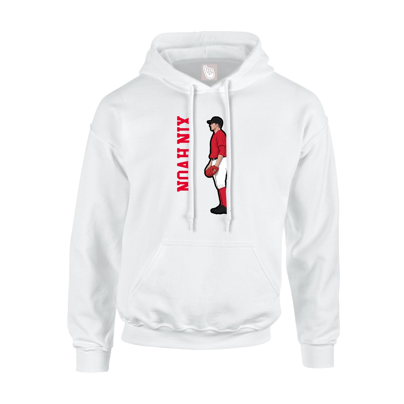 Hoodie — Name Vertical in White