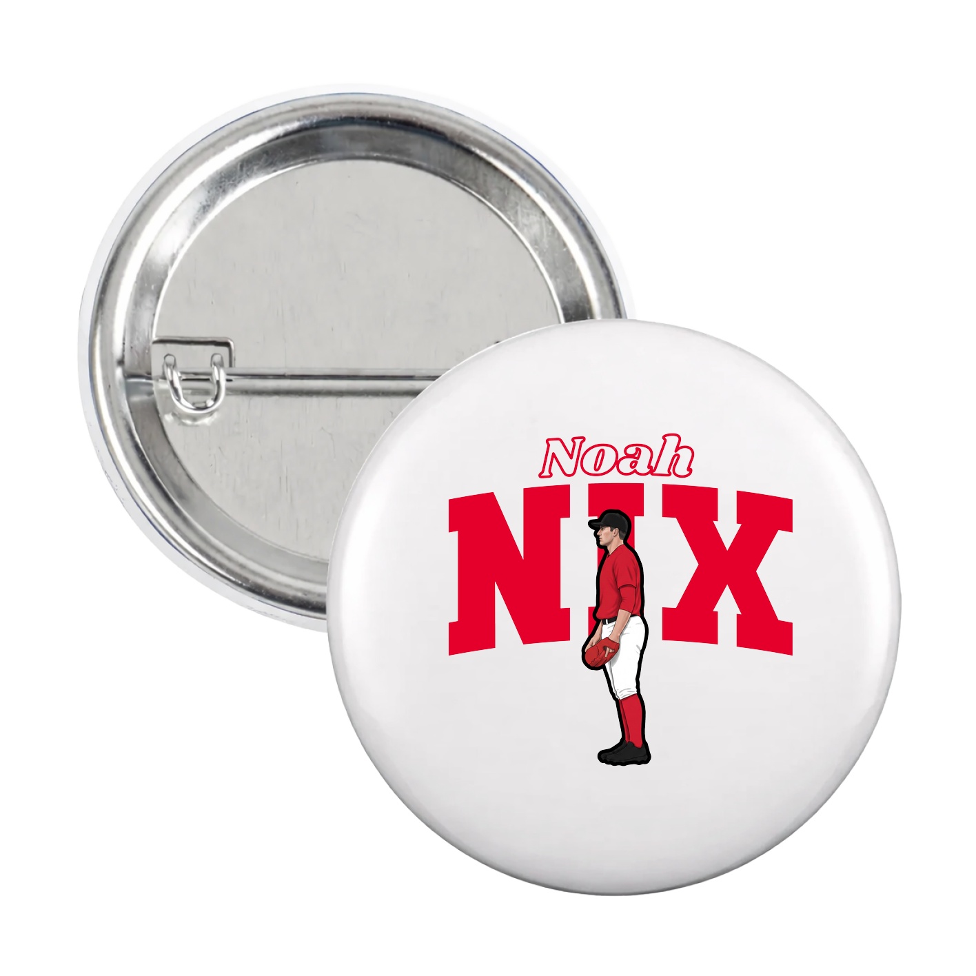 Game Day Button — Name Arch in White