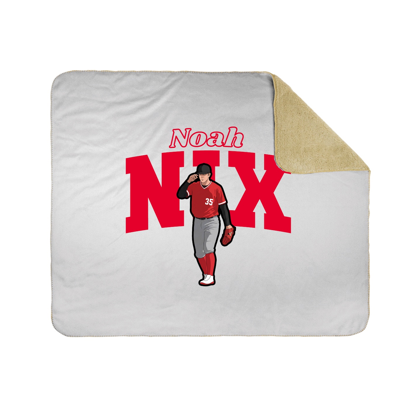 Throw Blanket — Name Arch in White