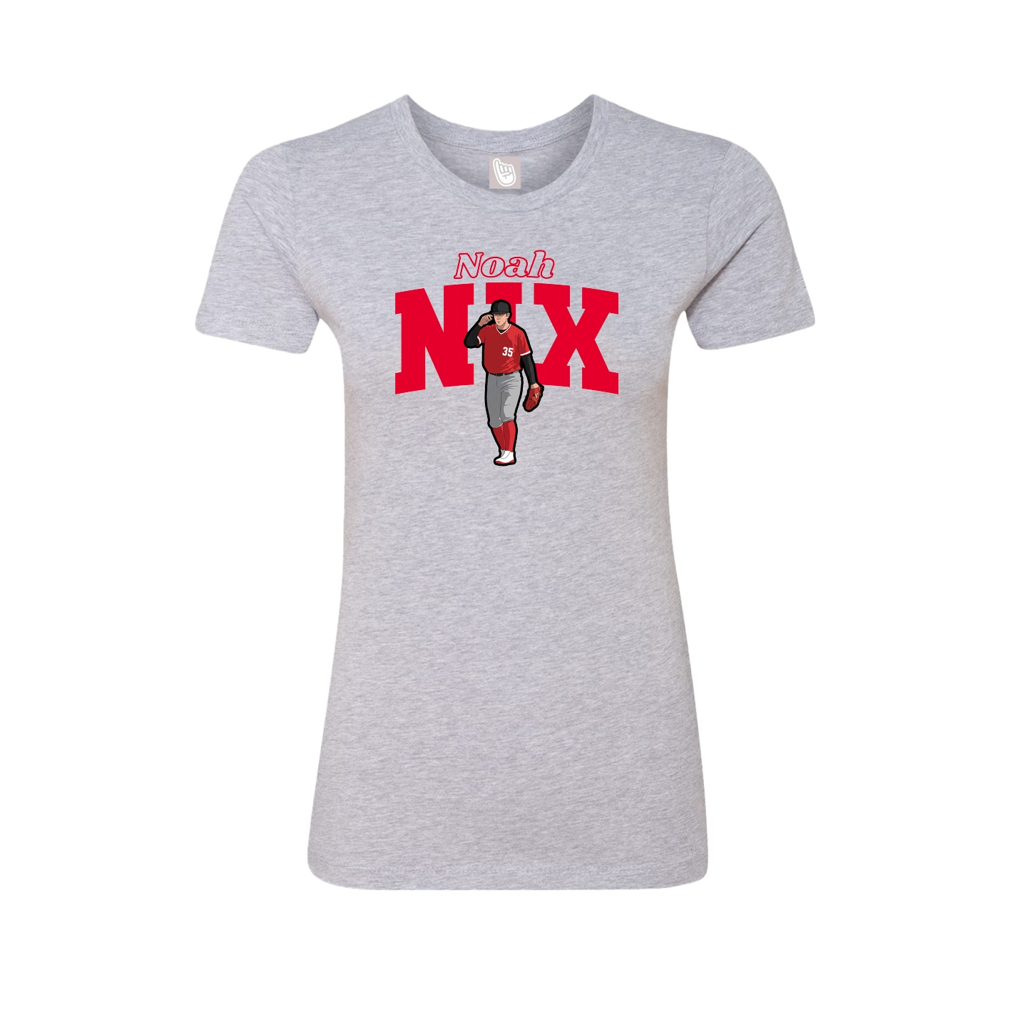 Fitted Women's Tee — Name Arch in Grey