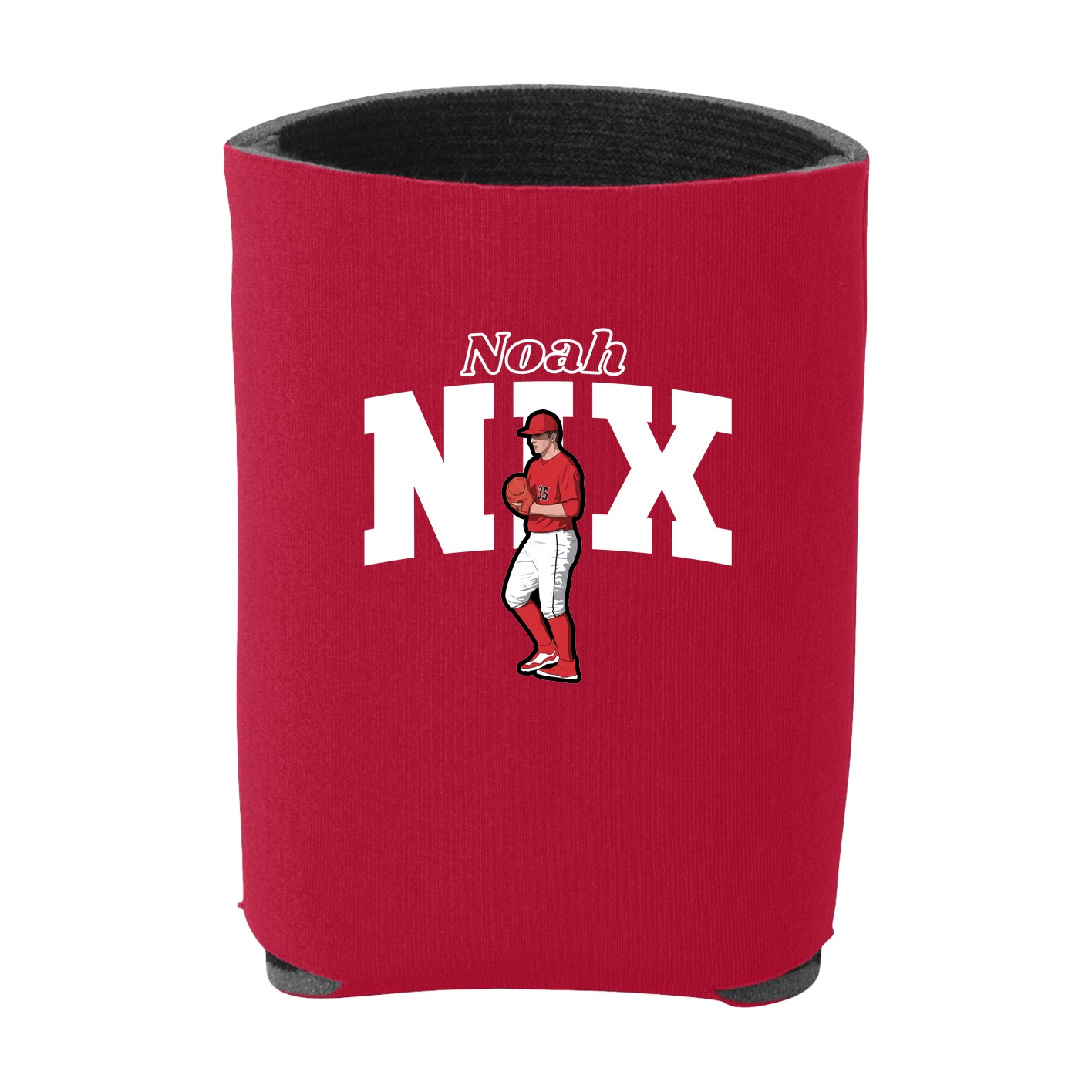 Can Holder — Name Arch in Red