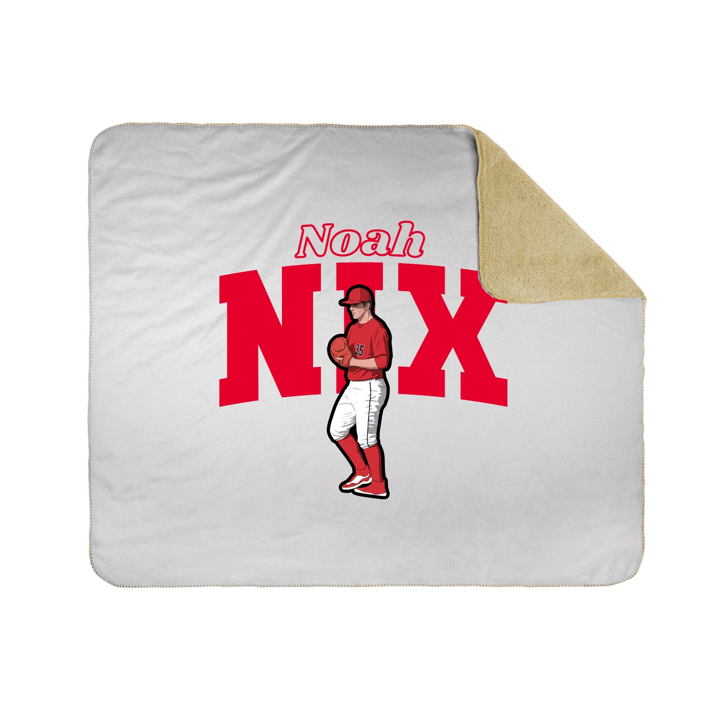 Throw Blanket — Name Arch in White
