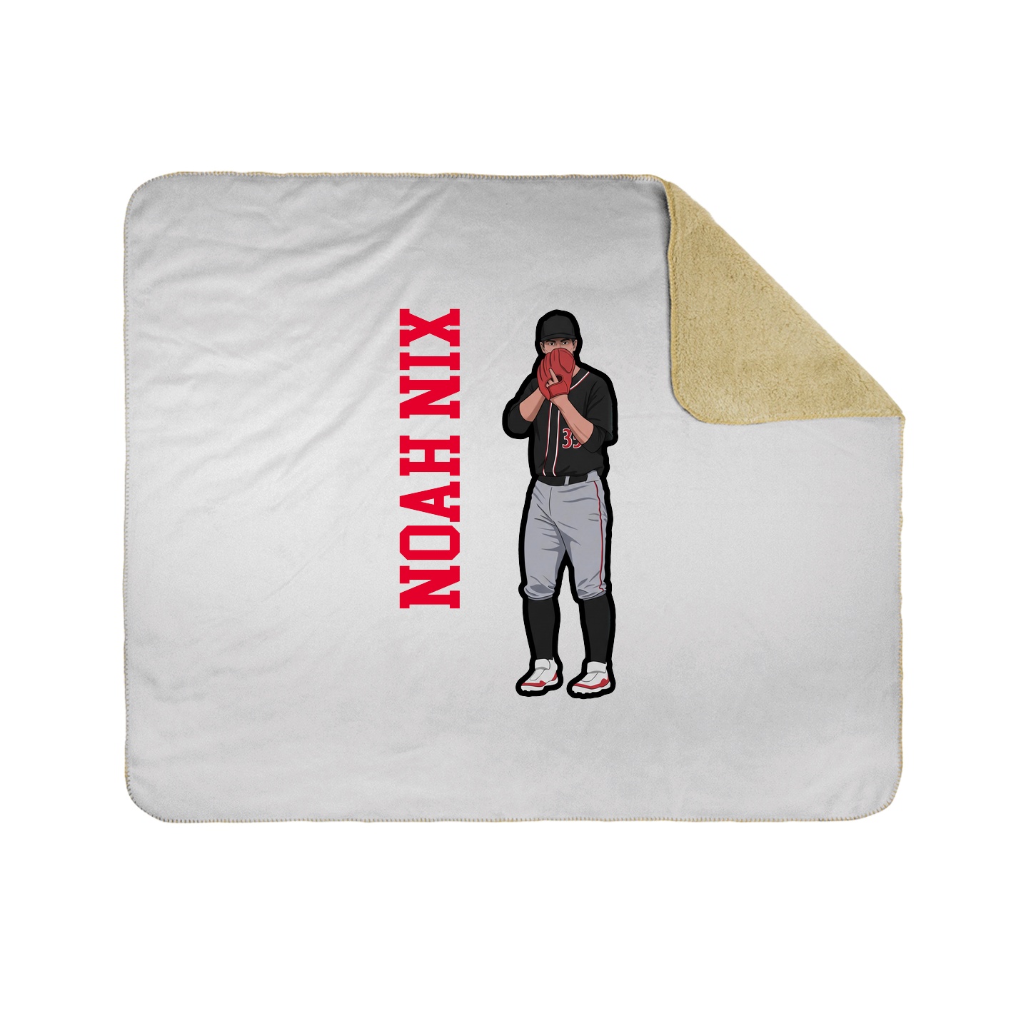 Throw Blanket — Name Vertical in White