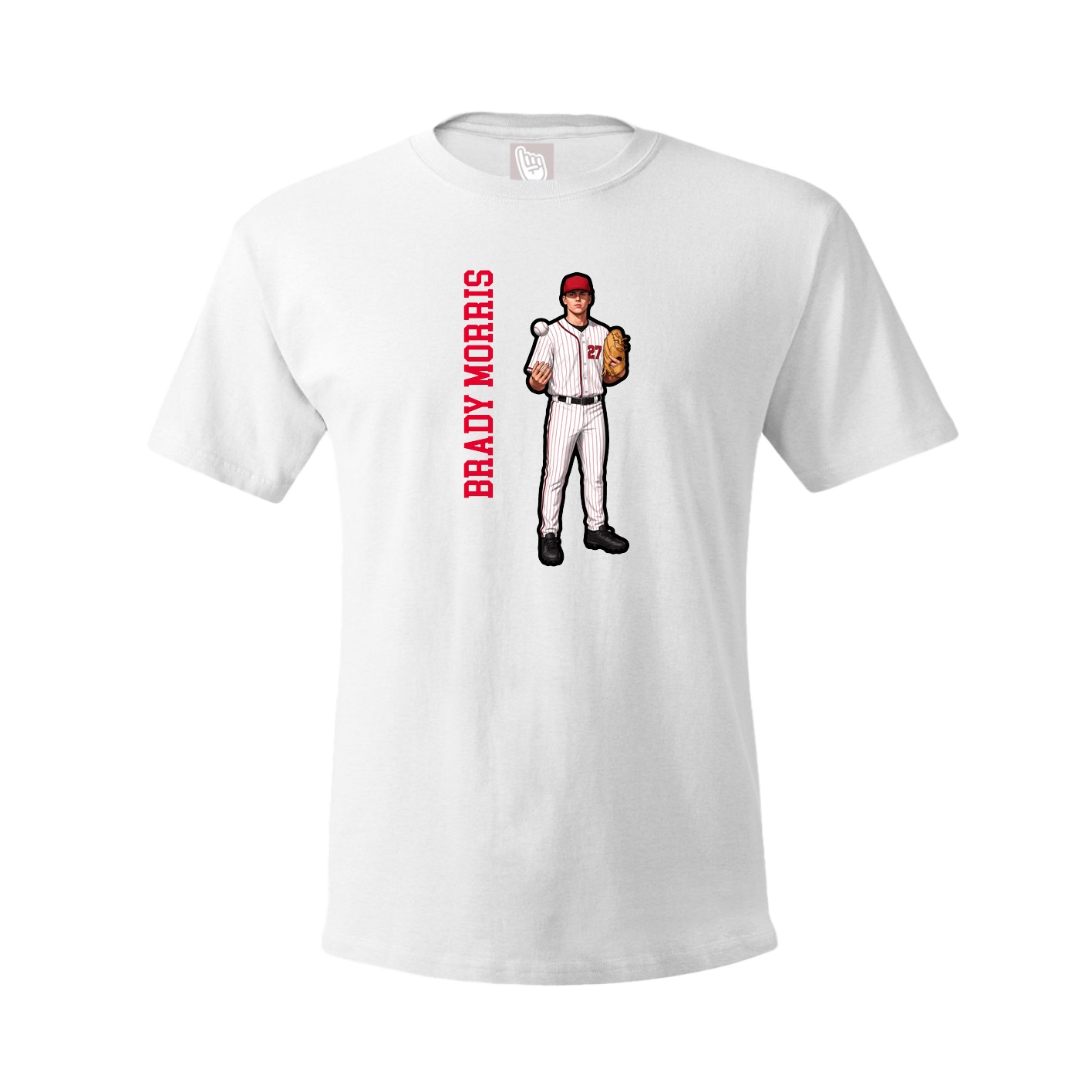 Tee — Name Vertical in White