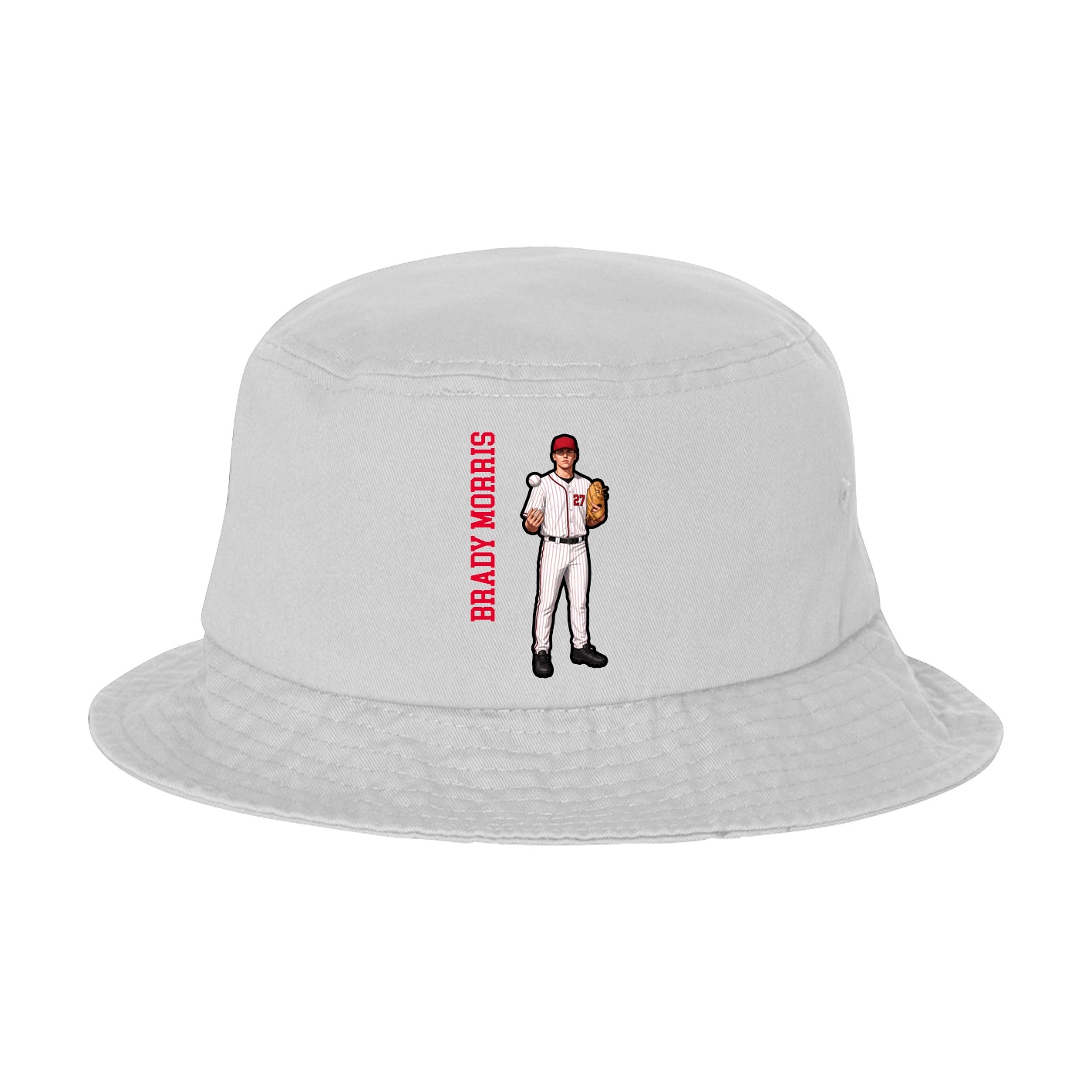 Bucket Cap — Name Vertical in White