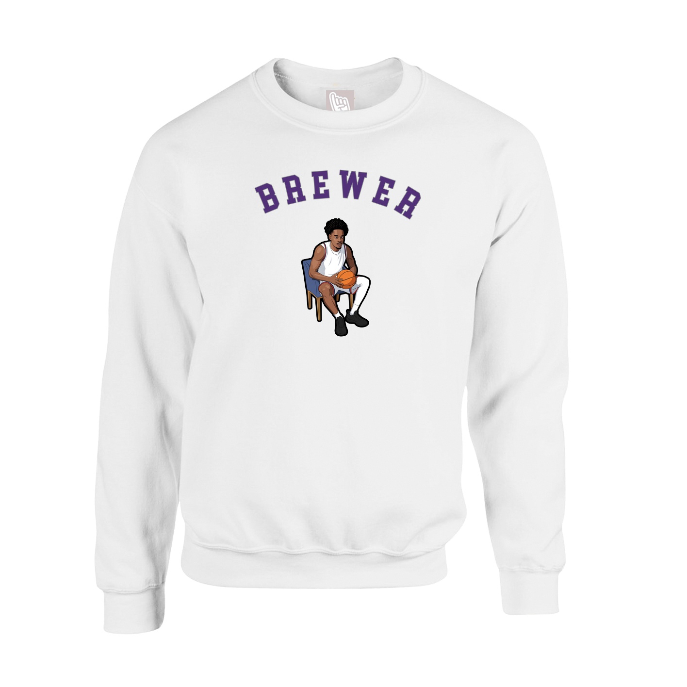 Fleece Crew — Shirsey Arch in White