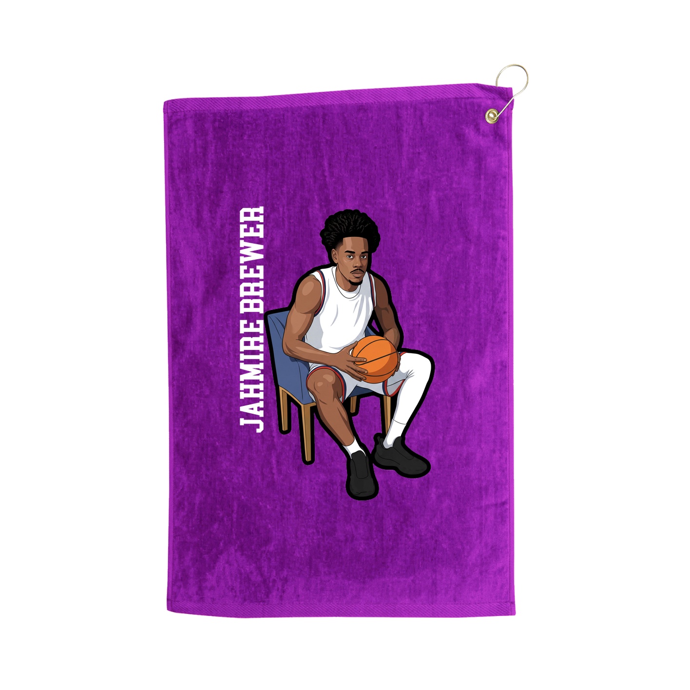 Golf Towel — Name Vertical in Purple