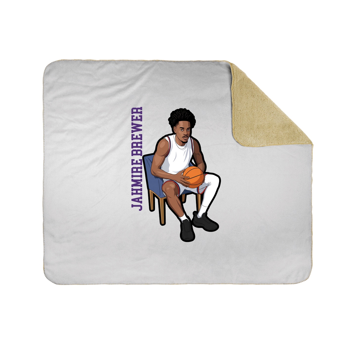 Throw Blanket — Name Vertical in White