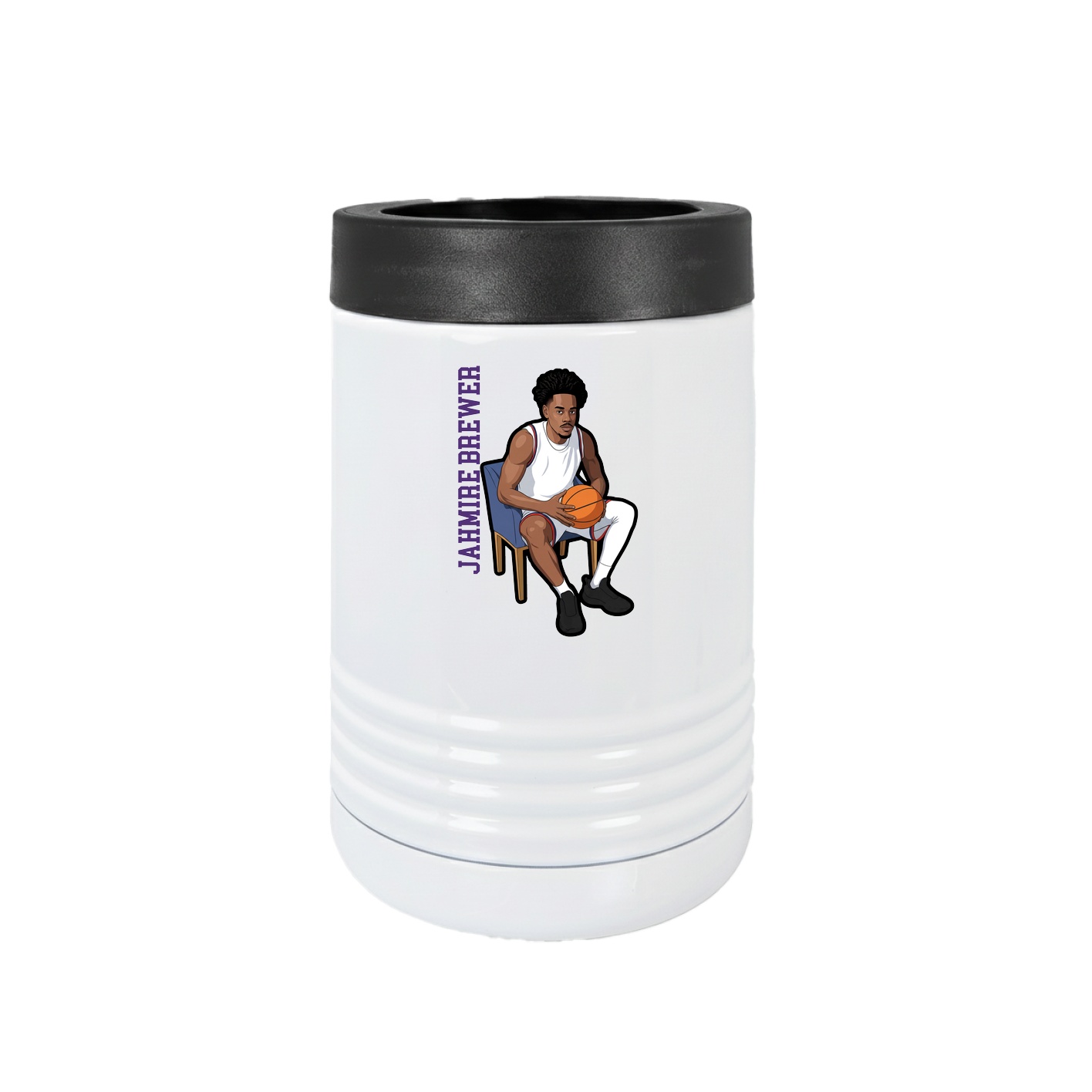 Beverage Holder — Name Vertical in White