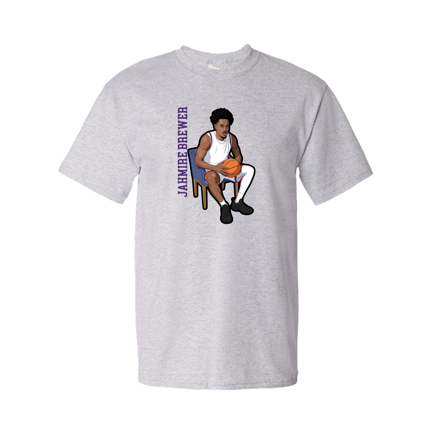 Tee — Name Vertical in Grey