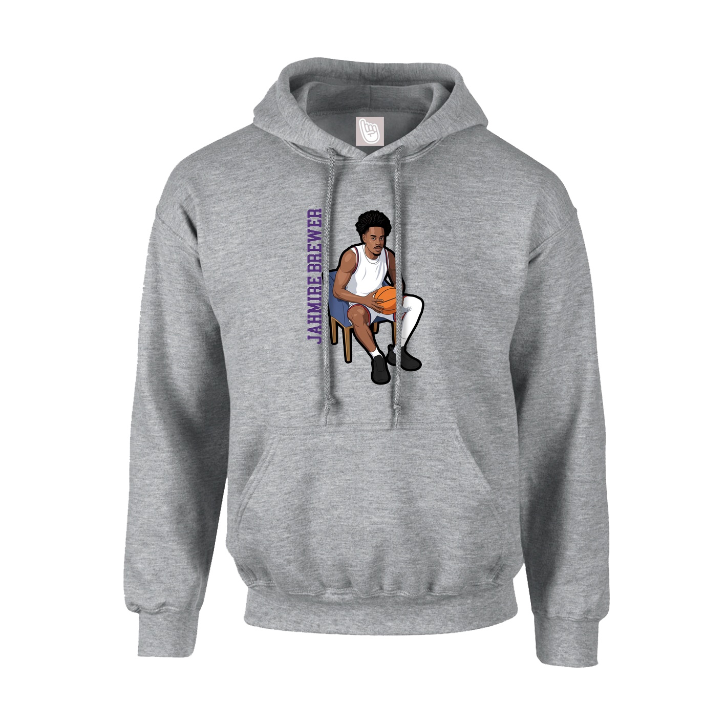 Youth Hoodie — Name Vertical in Grey