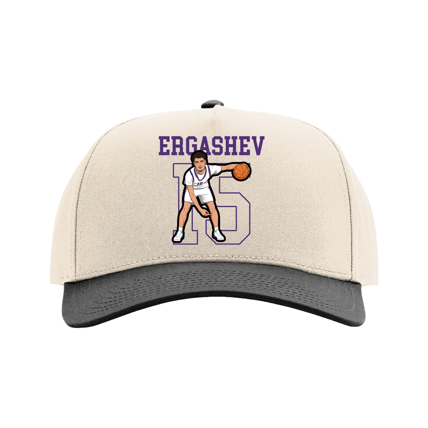 Full Fabric Five-Panel Champ Cap — Shirsey in Cream/Black