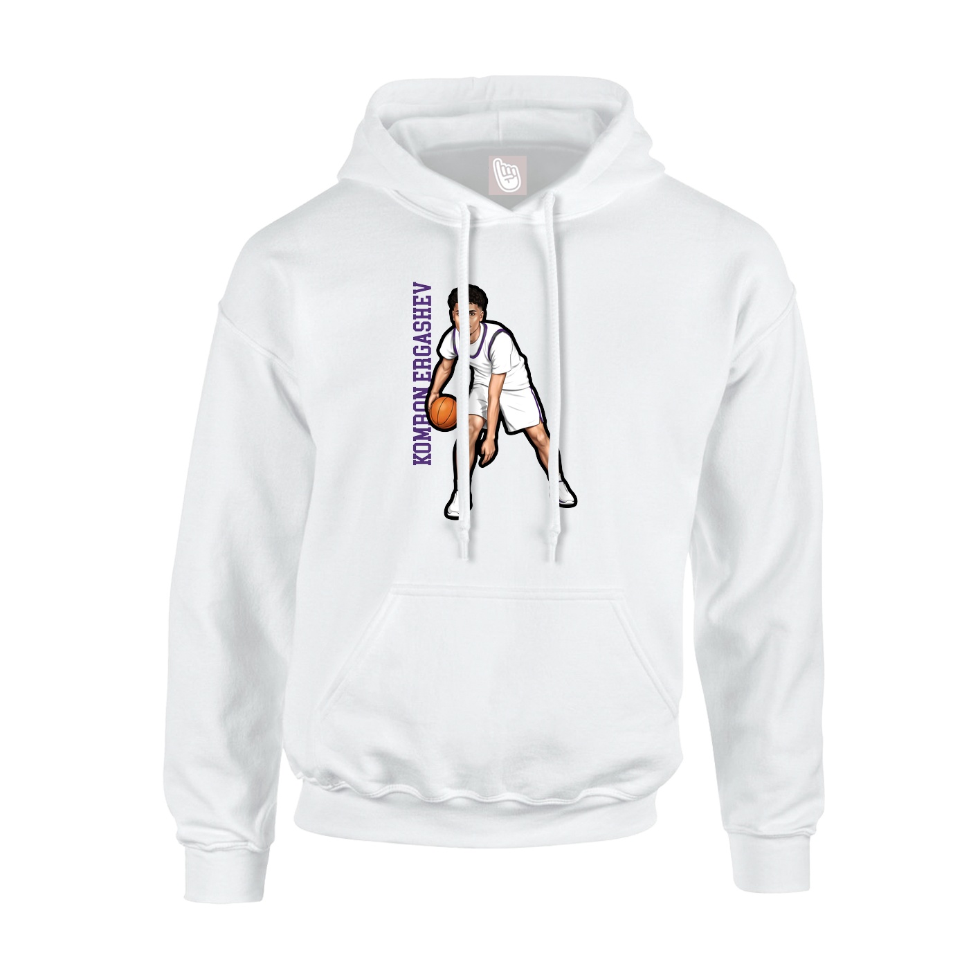 Hoodie — Name Vertical in White