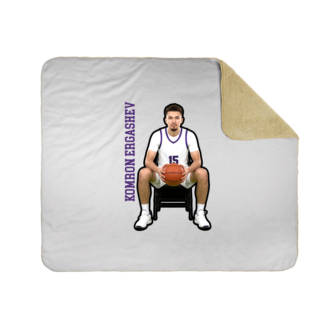 Throw Blanket — Name Vertical in White