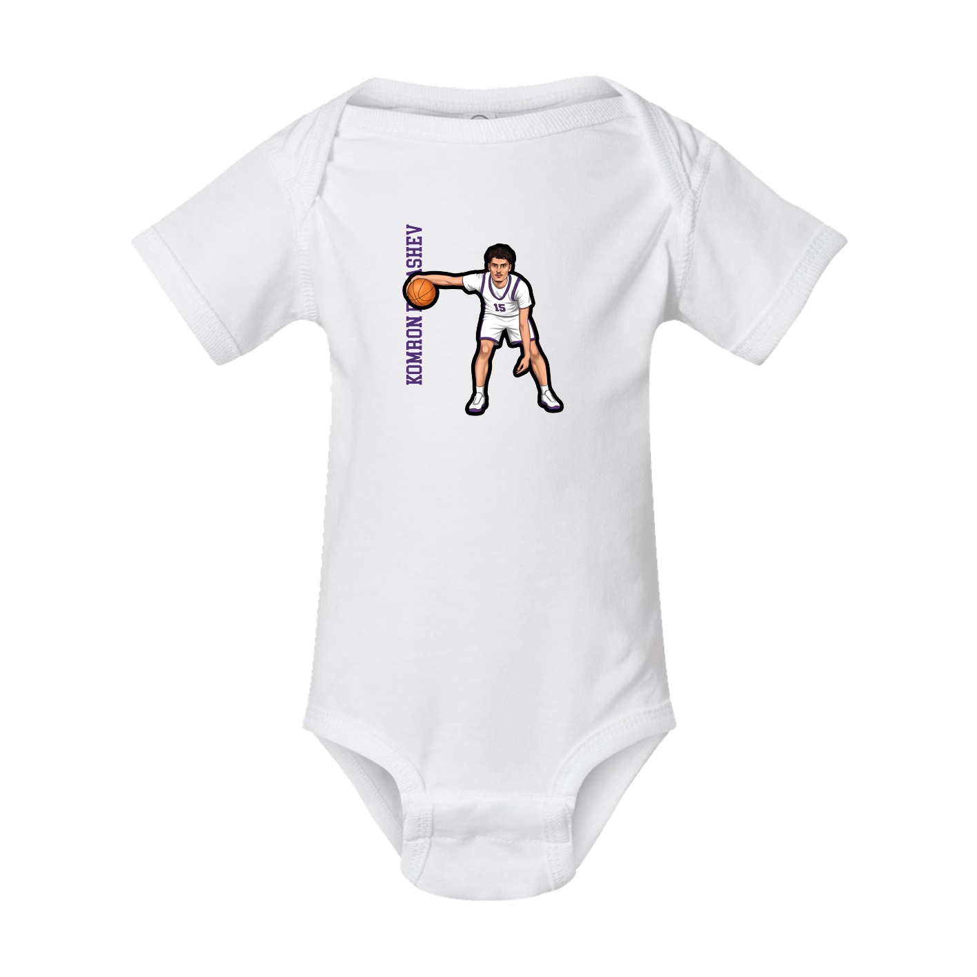 Baby Onesie — Name Vertical in White