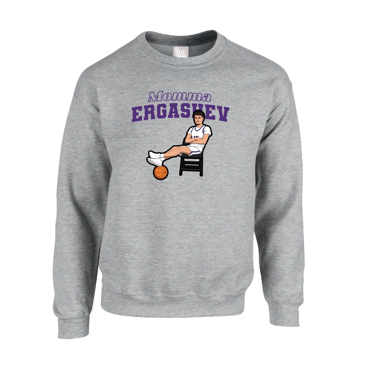 Fleece Crew — Mothers Day Block in Grey