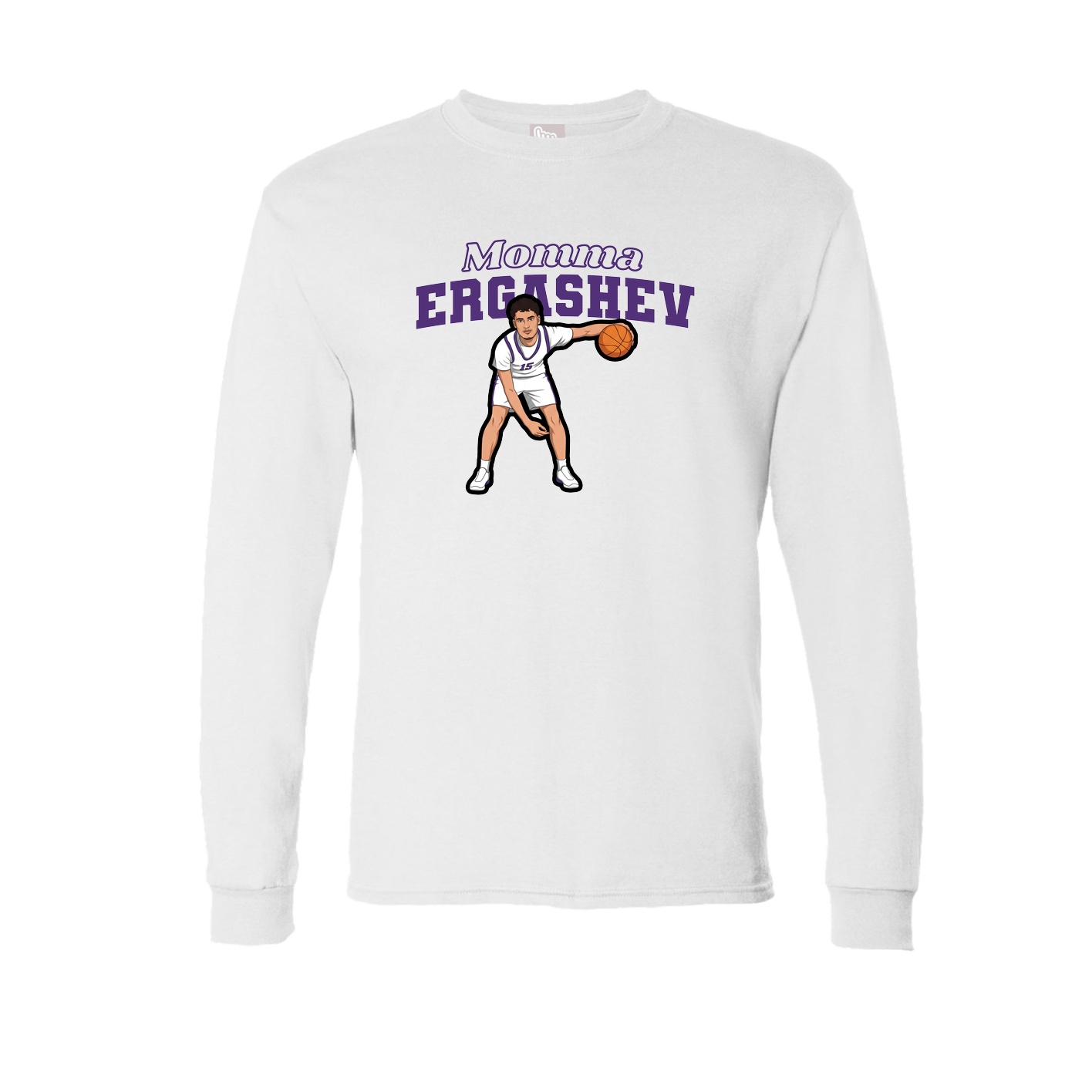 Long Sleeve Tee — Mothers Day Block in White