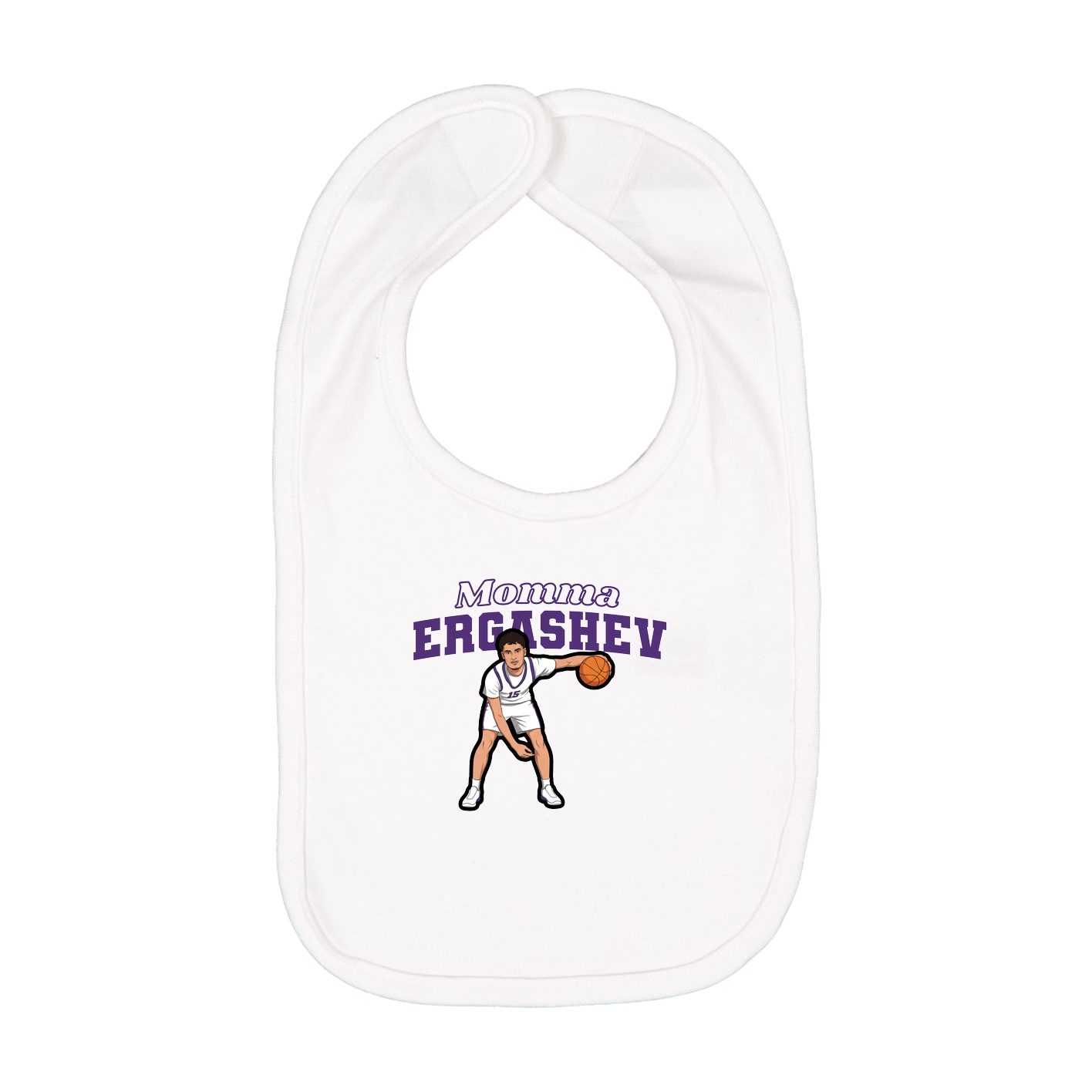 Infant Bib — Mothers Day Block in White