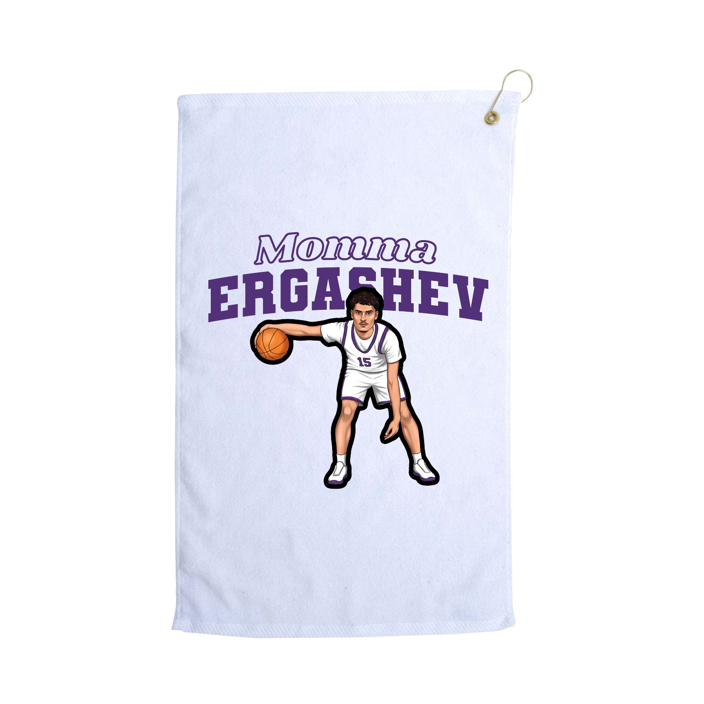 Golf Towel — Mothers Day Block in White