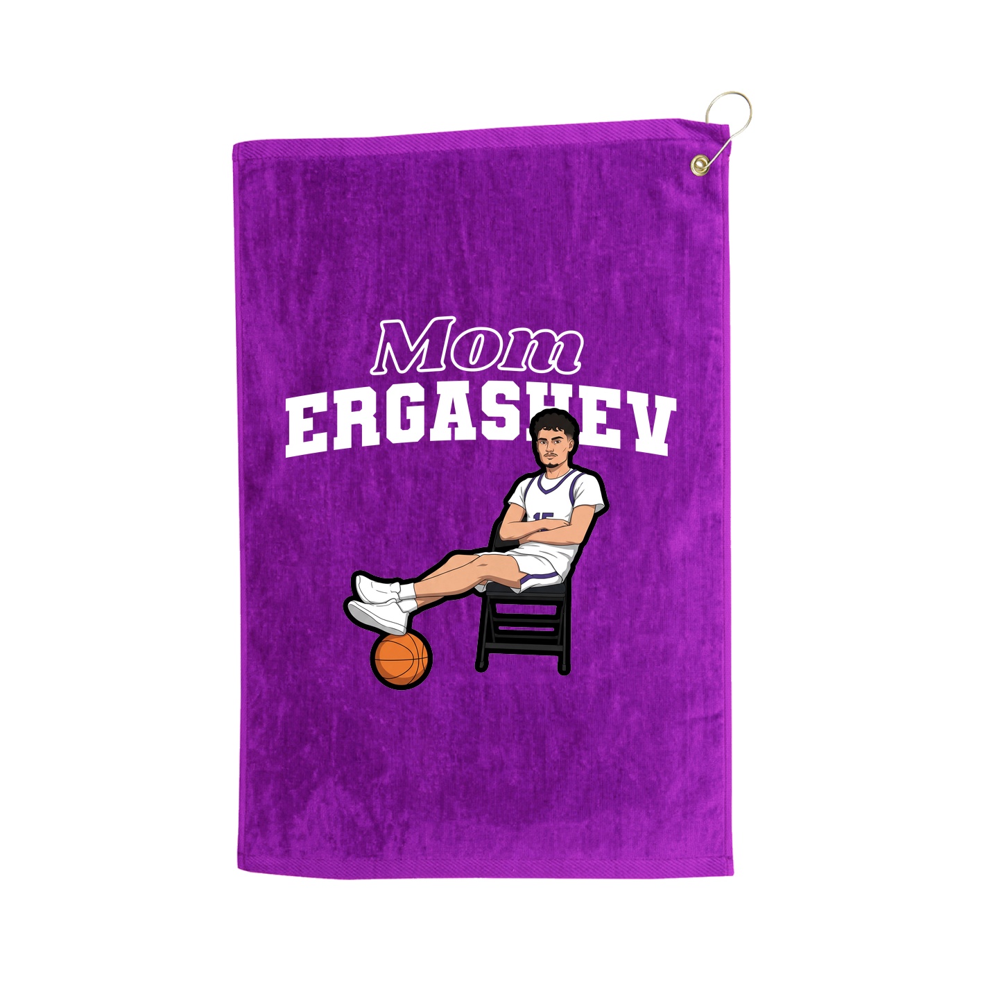 Golf Towel — Mothers Day Block in Purple