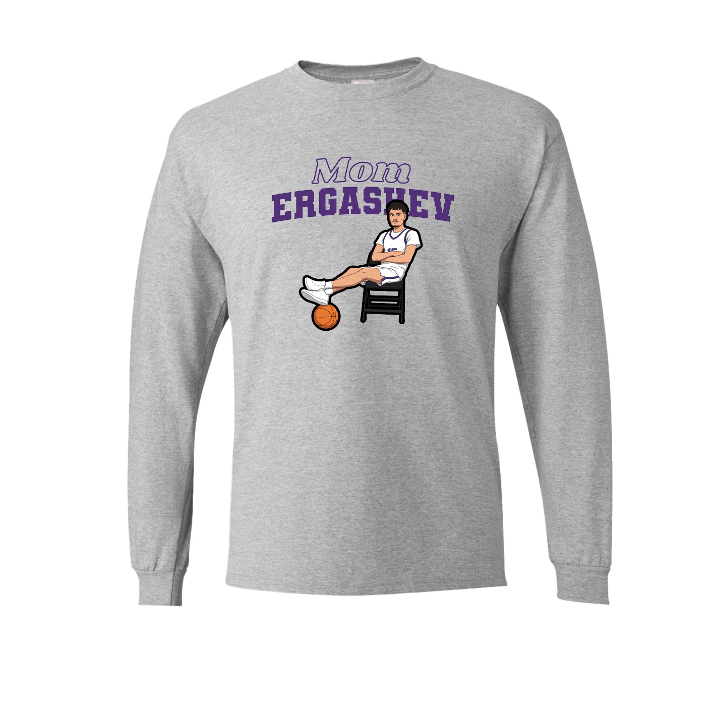 Long Sleeve Tee — Mothers Day Block in Grey