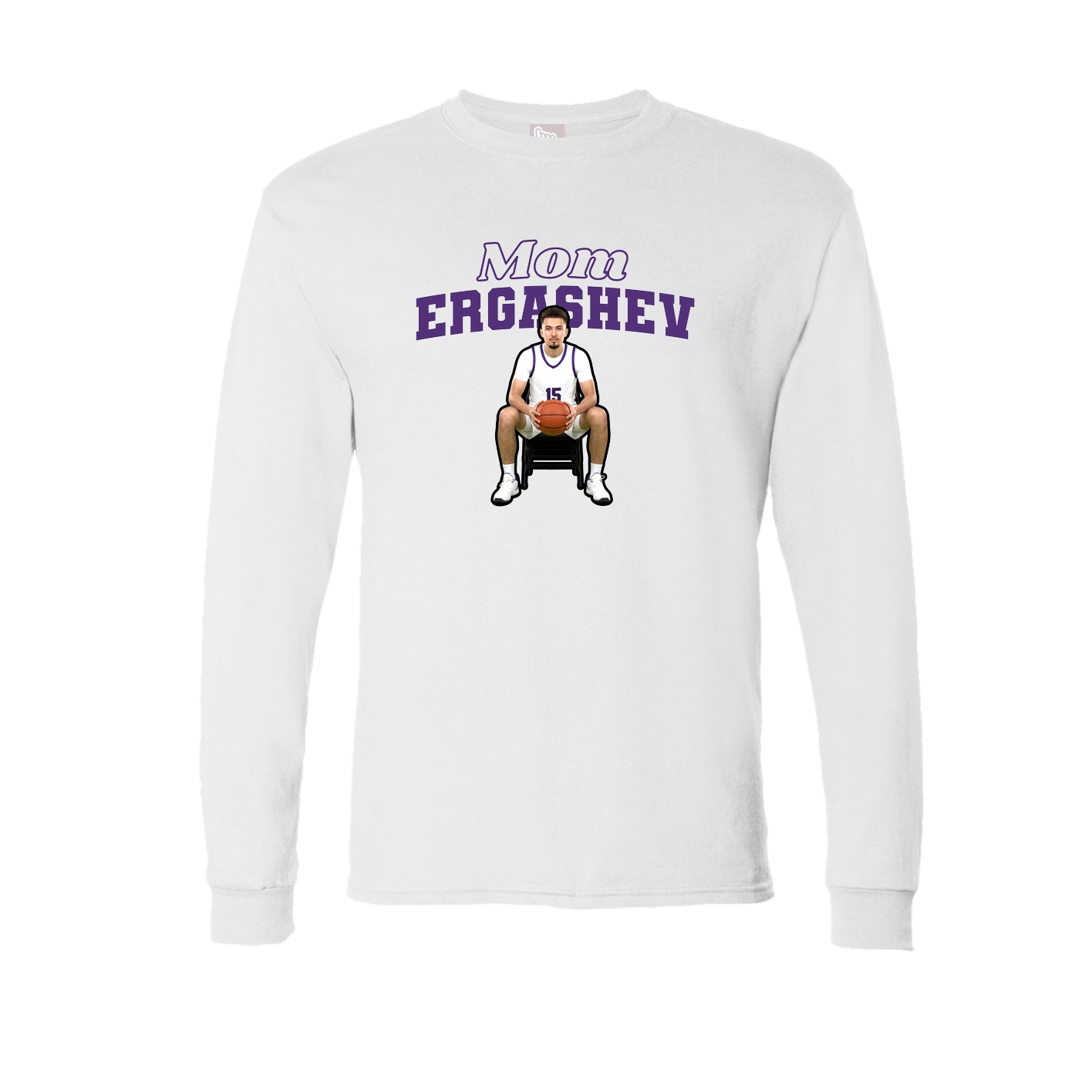 Long Sleeve Tee — Mothers Day Block in White