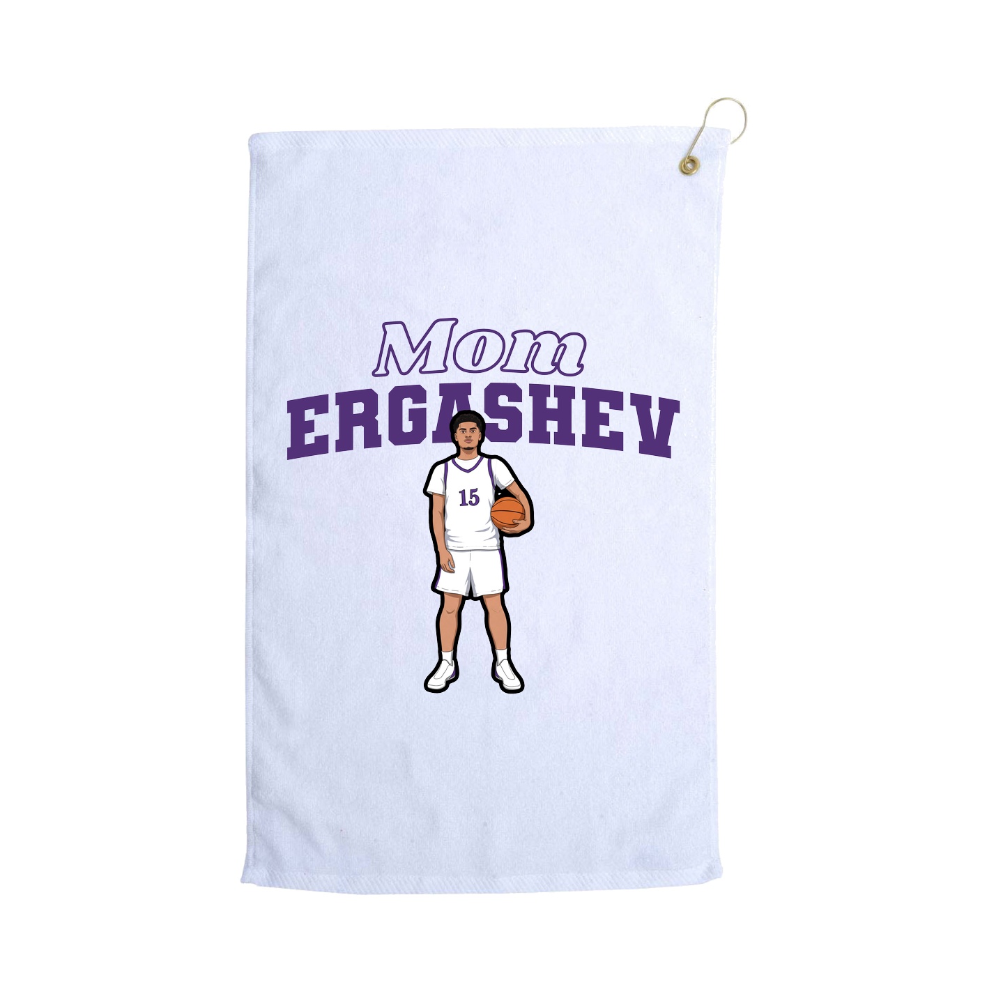 Golf Towel — Mothers Day Block in White