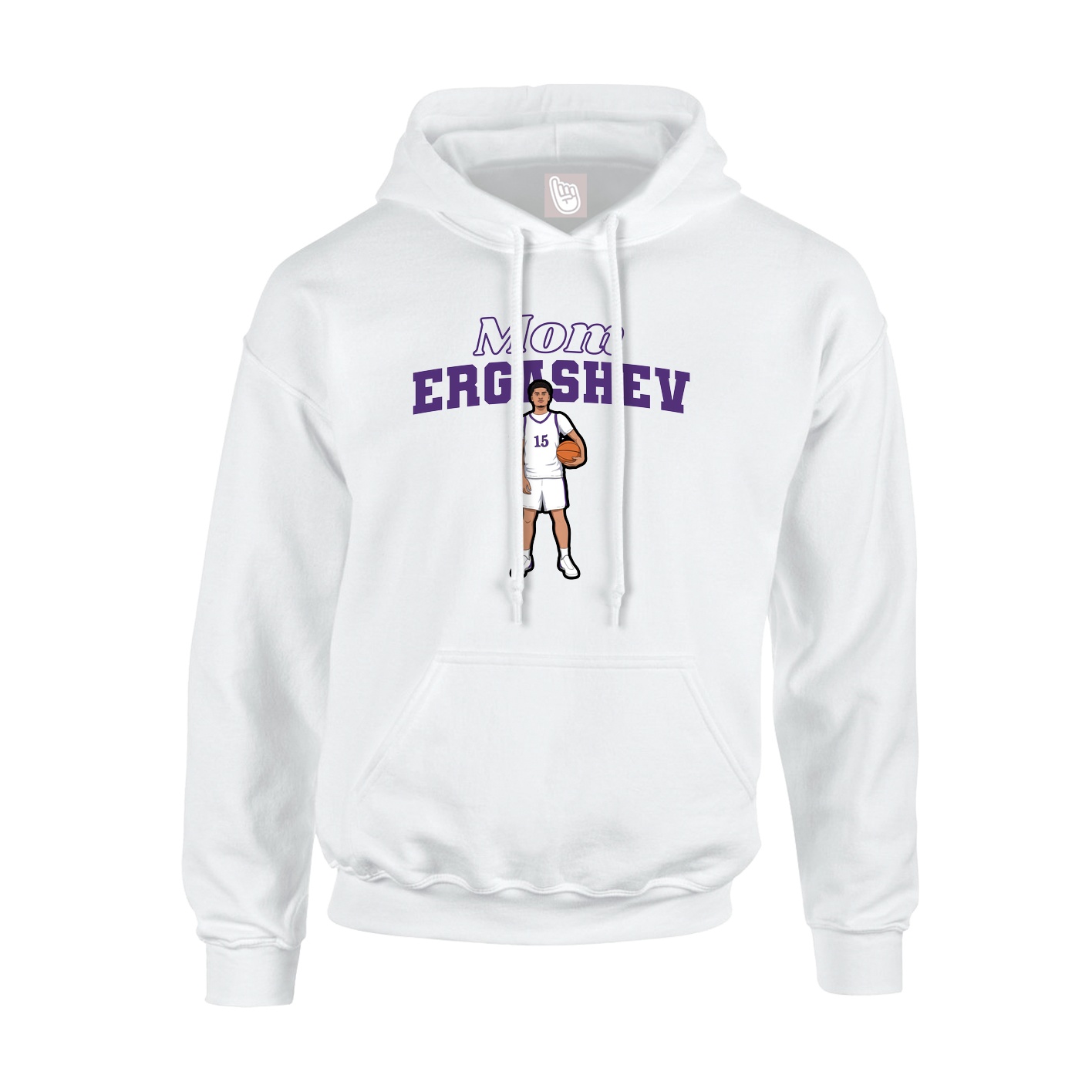 Youth Hoodie — Mothers Day Block in White