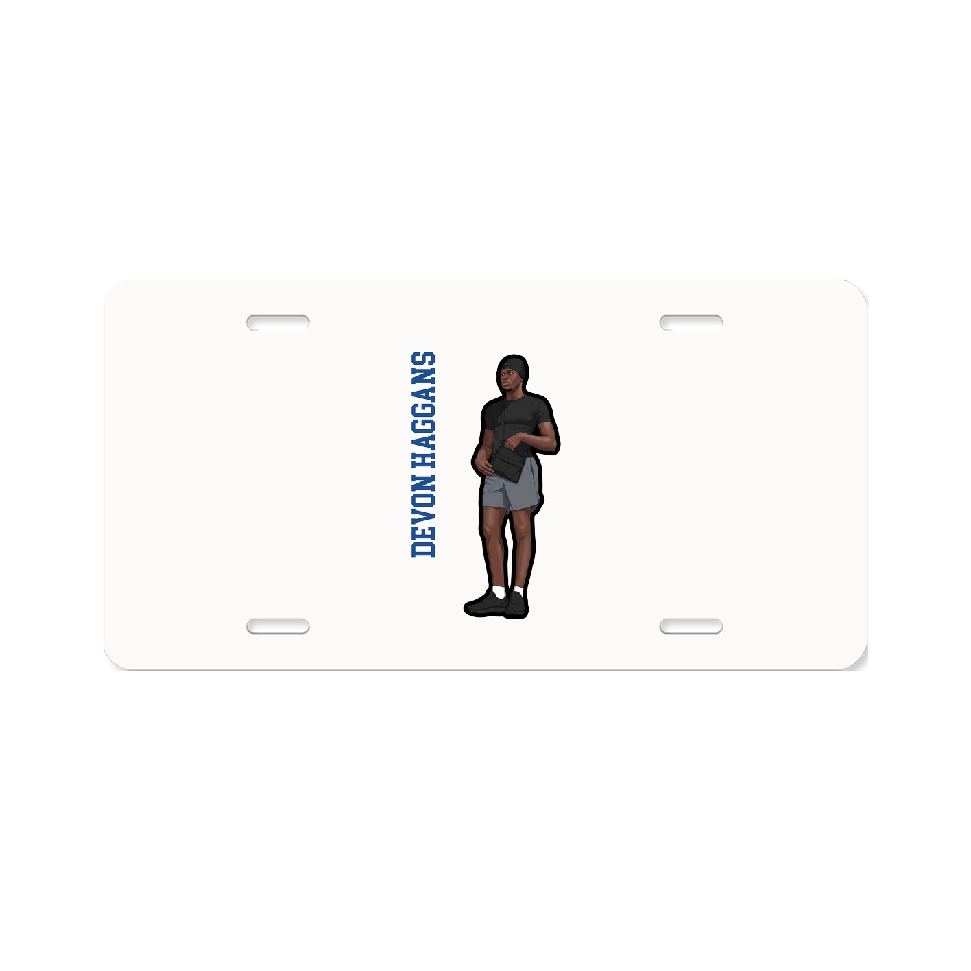 License Plate — Name Vertical in Classic