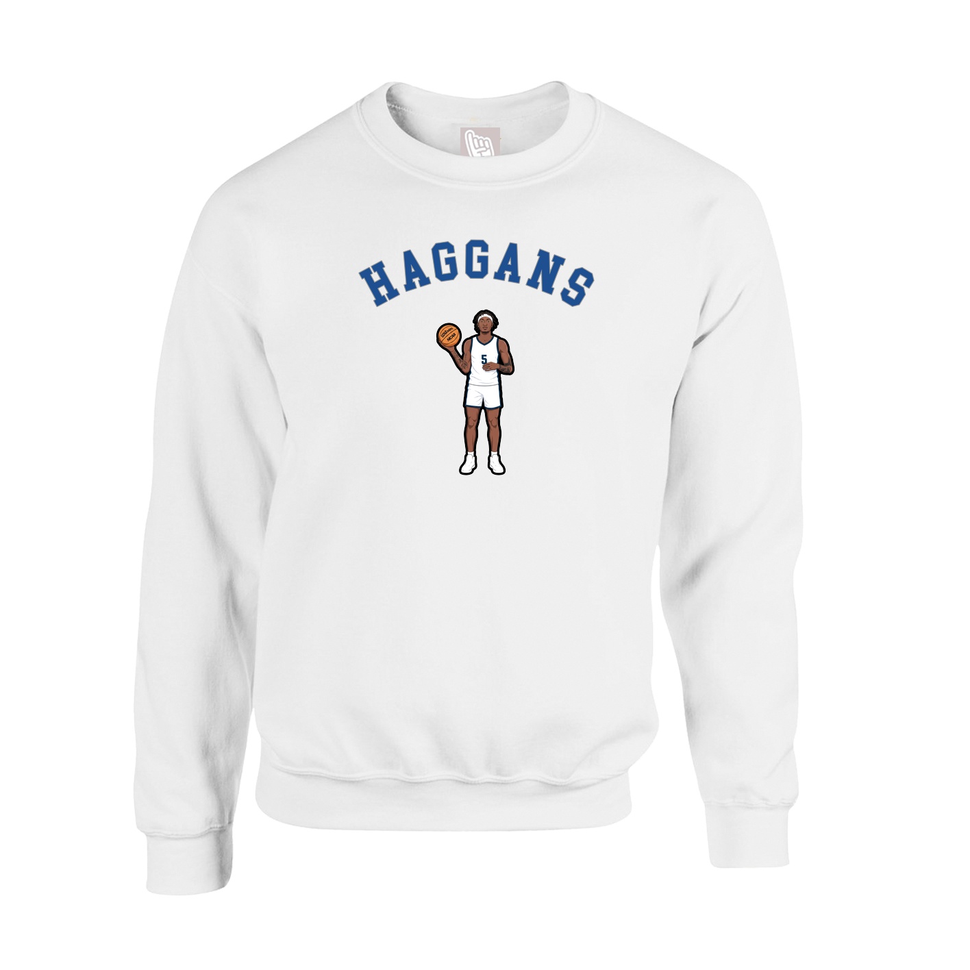 Fleece Crew — Shirsey Arch in White