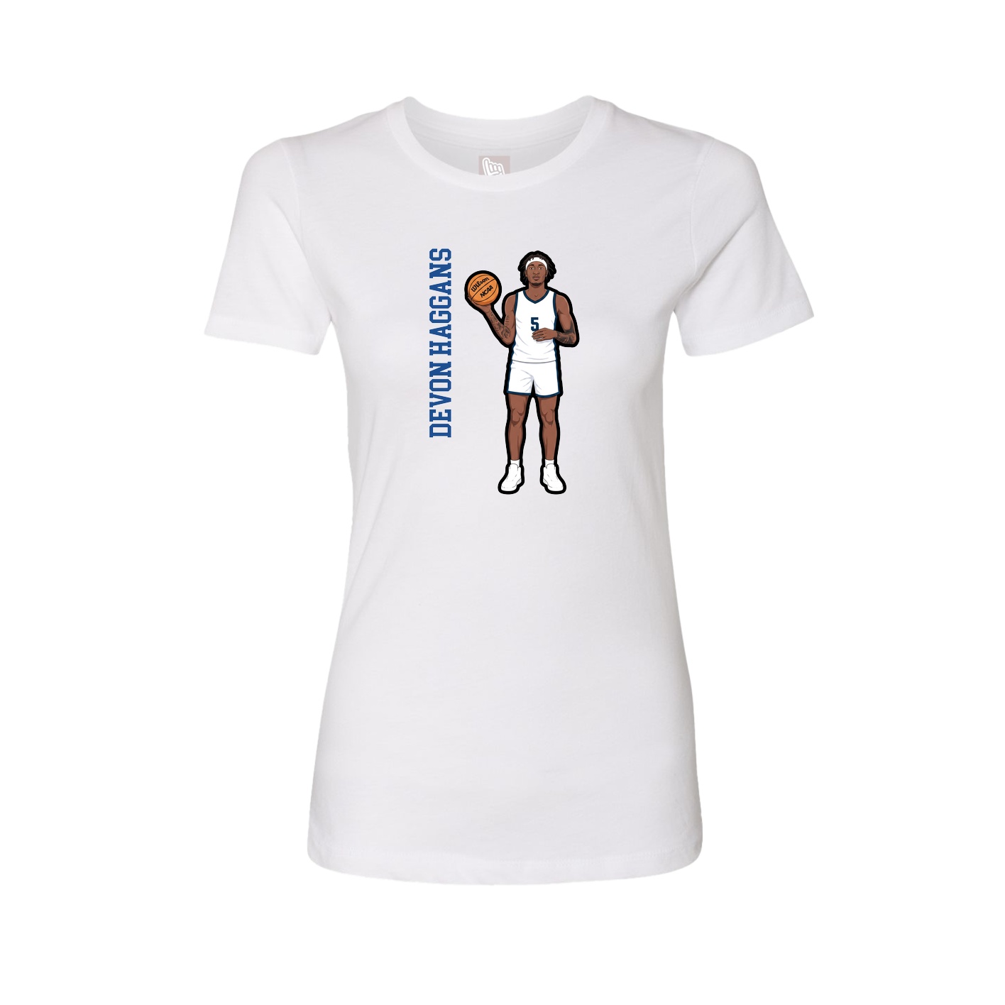 Womens Tee — Name Vertical in White